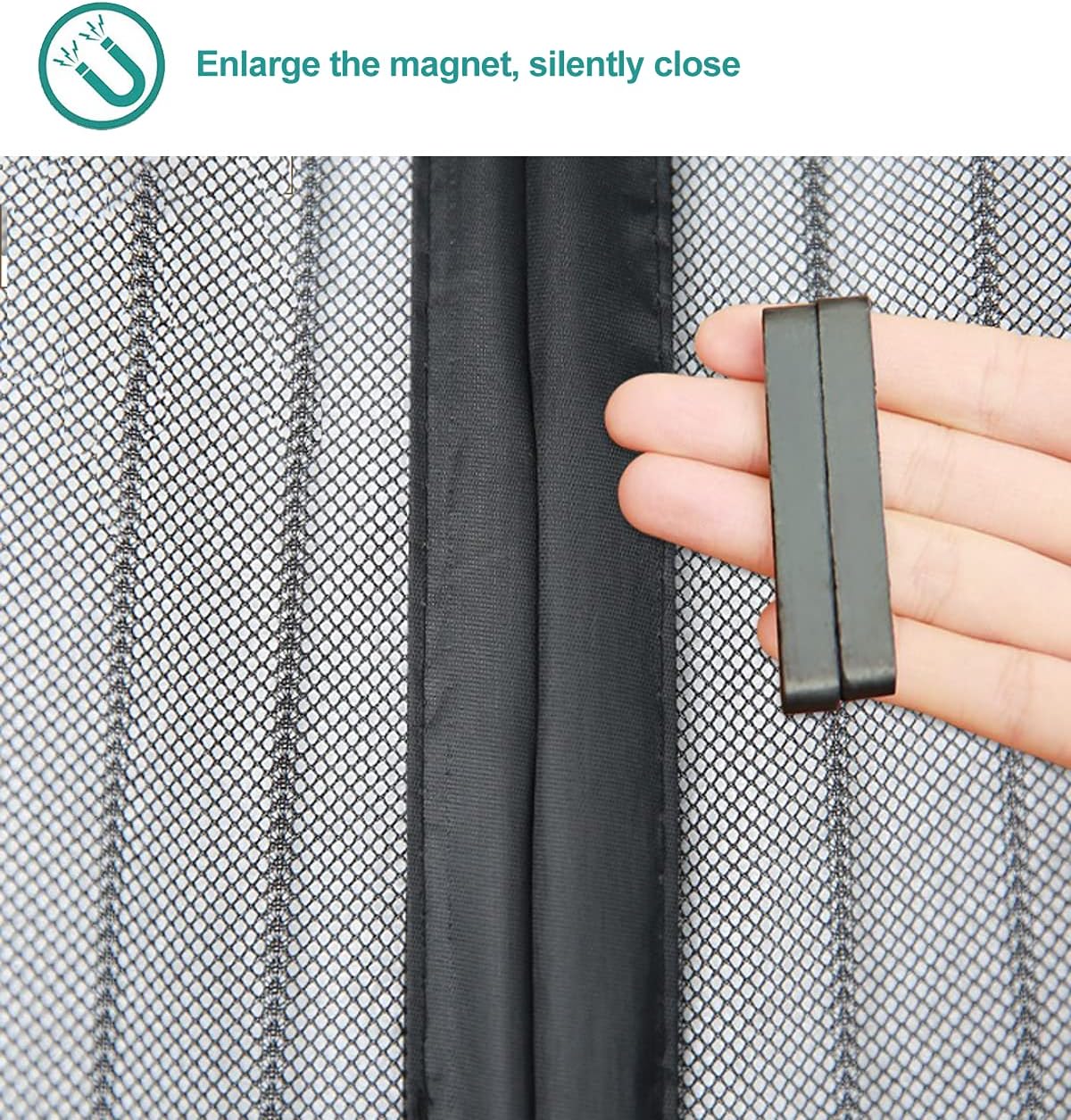 Magnetische Fliegengitter, 85 x 195 cm / Schwarz