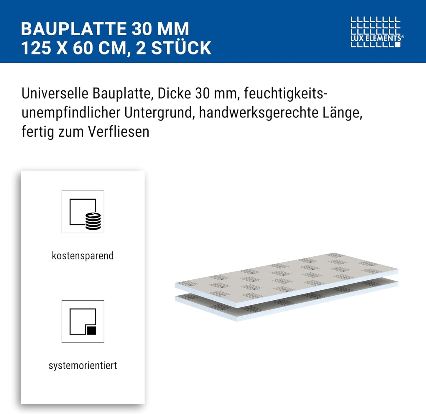 Bauplatte, Bauplatte; 30 mm