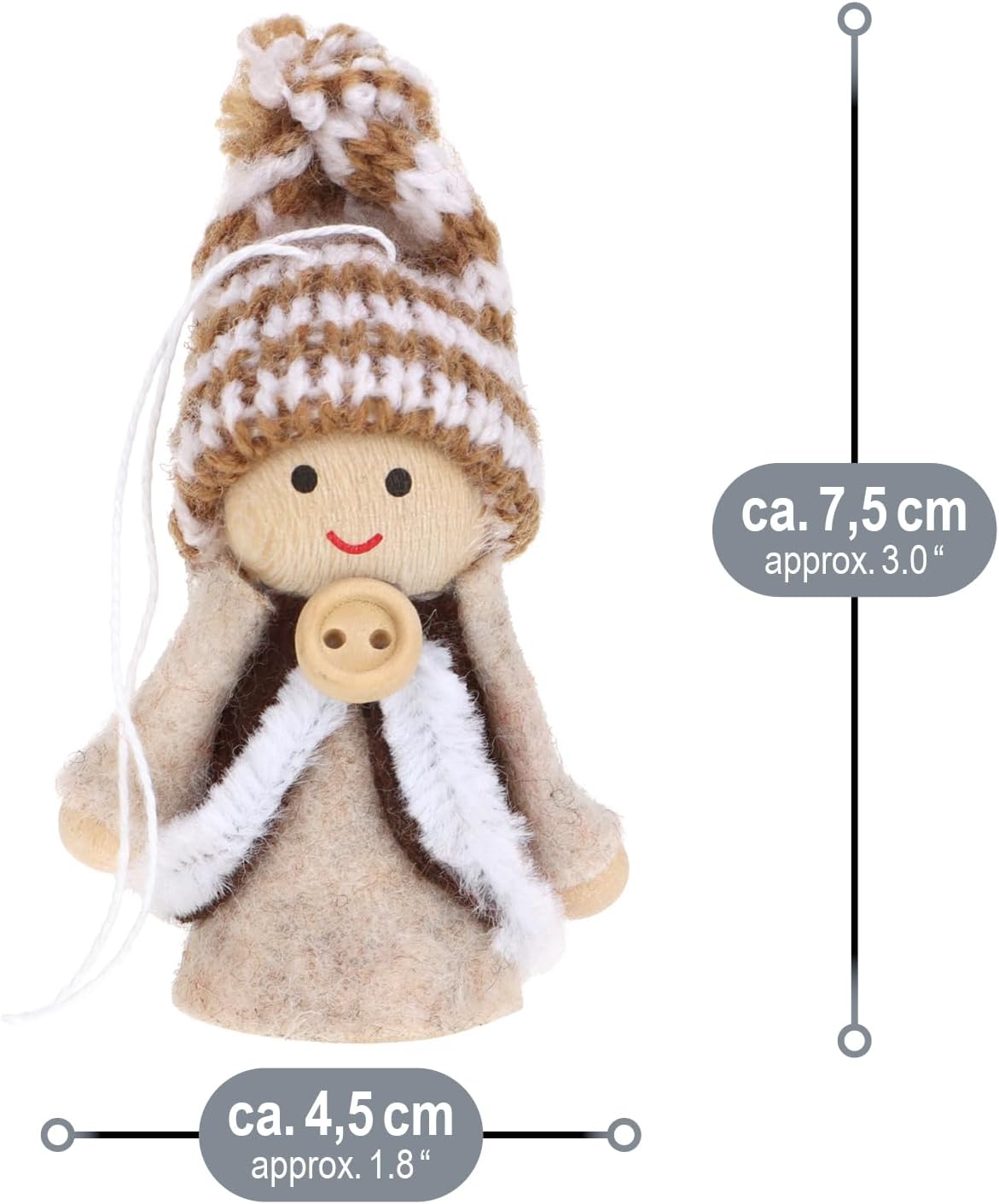 Weihnachtsbaum-Anhänger Engel-Set (12 Stück), Big Pack A - Rot + Rosa + Grau
