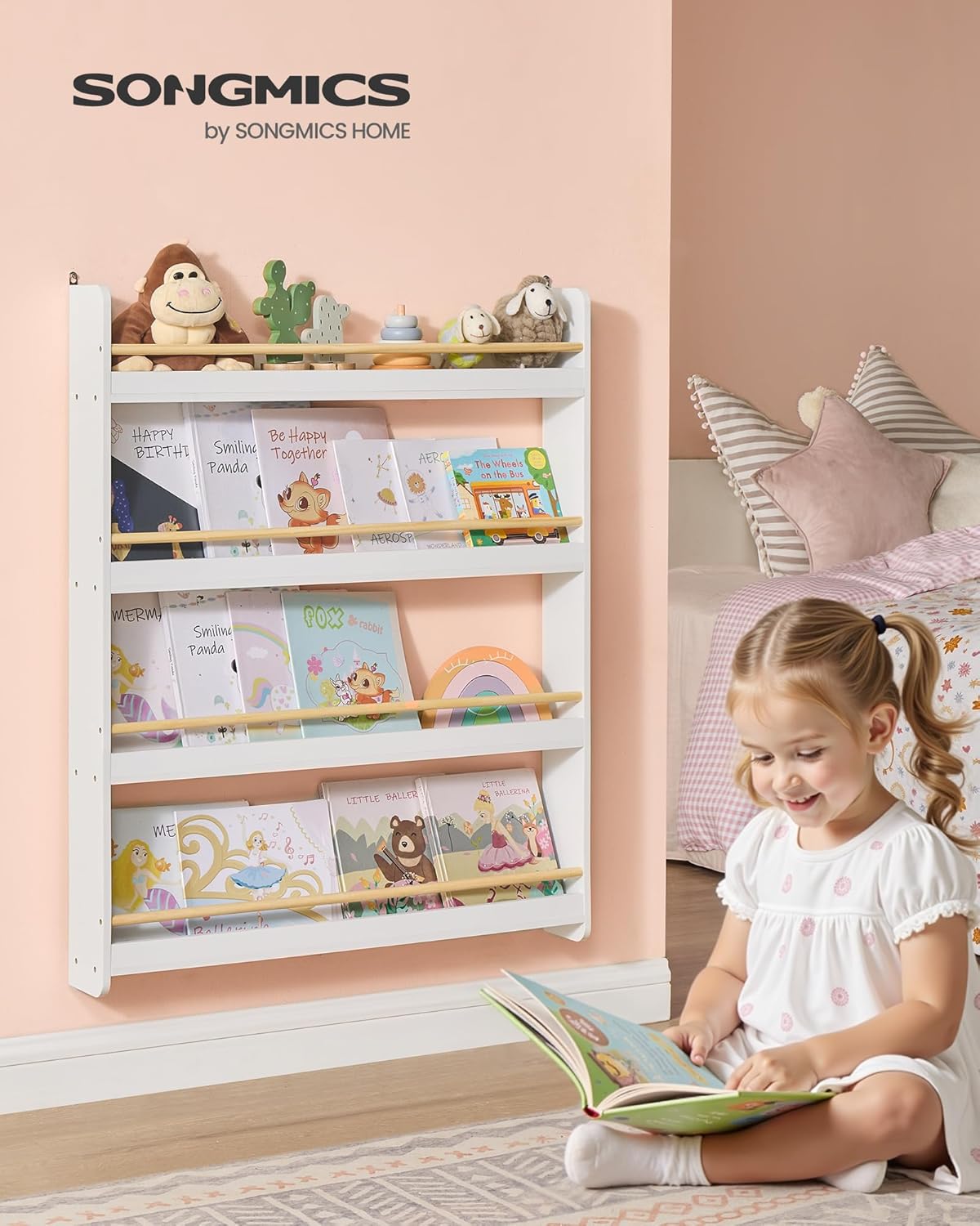 Kinder-Bücherregal mit 4 Ebenen (80 cm), 4 Ebenen (80B x 100H cm)