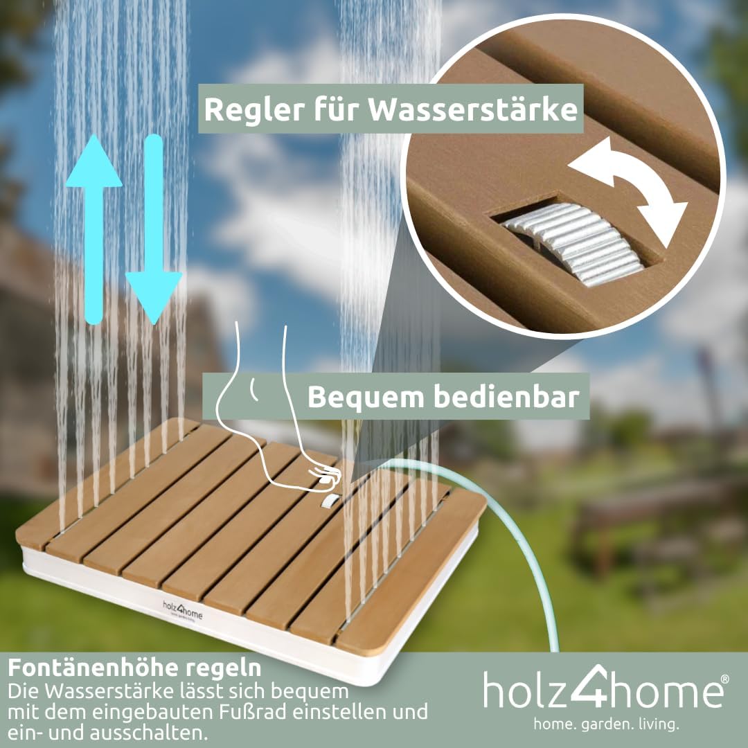 Bodendusche als Gartendusche oder Pooldusche, Eckig WPC