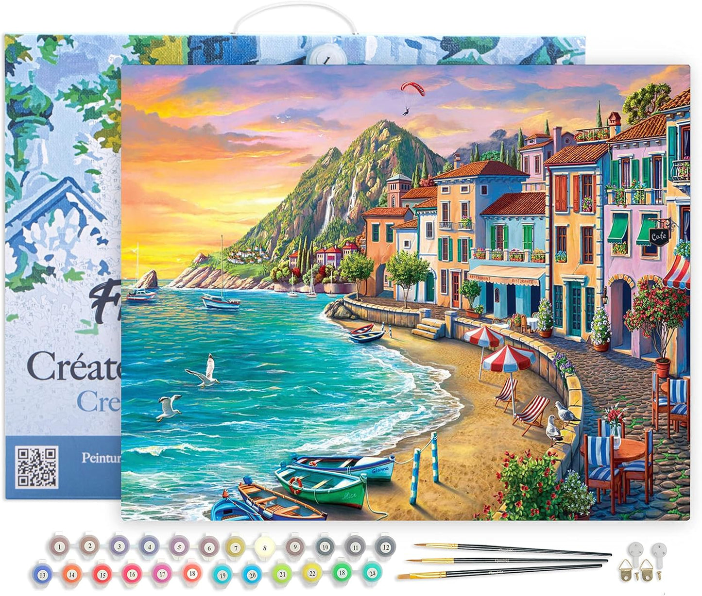 Malen nach Zahlen Set mit Rahmen - Strandurlaub 40x50cm, Strandurlaub 40x50cm Mit Rahmen (bereits gespannt)