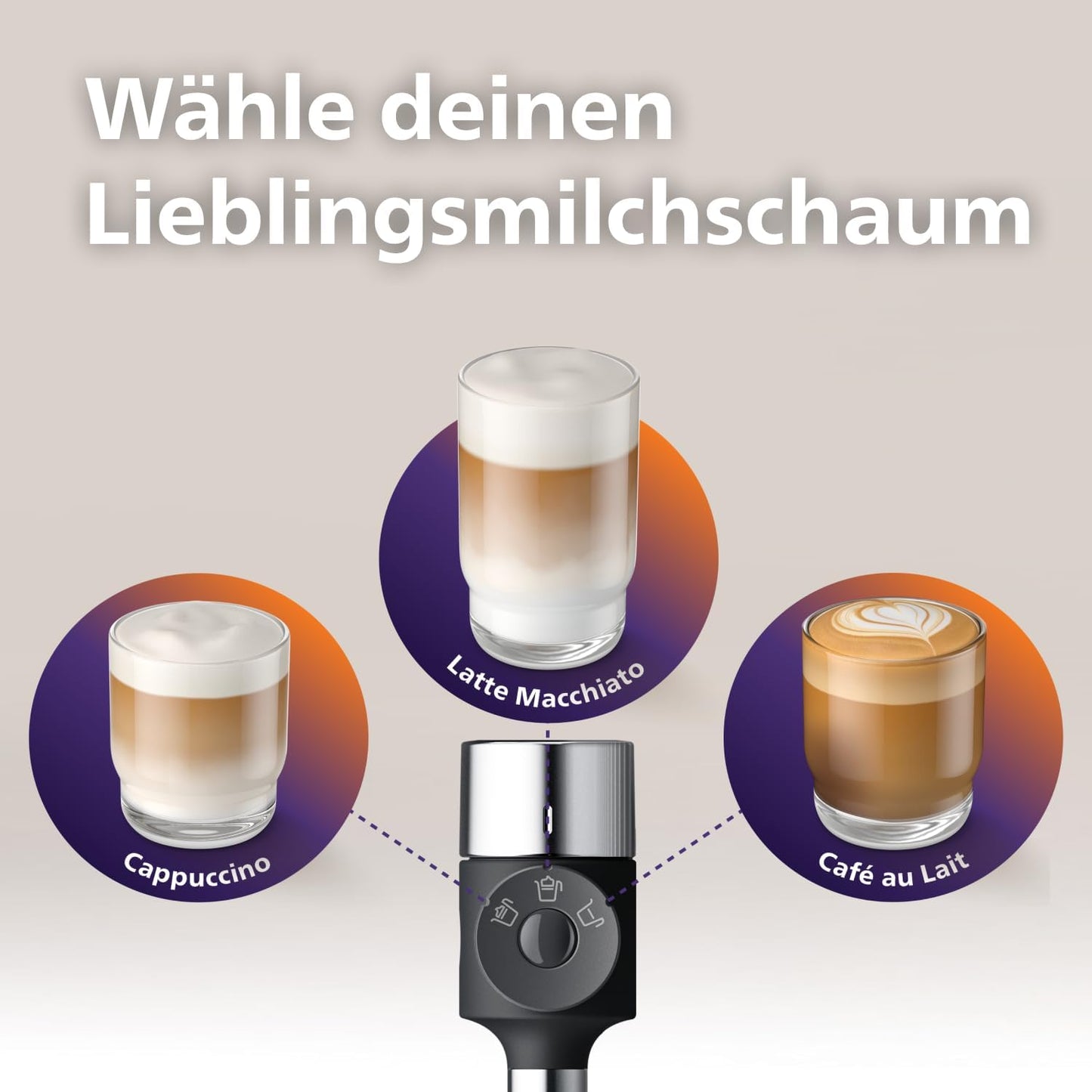 Espressomaschine mit Mahlwerk und Milchaufschäumer