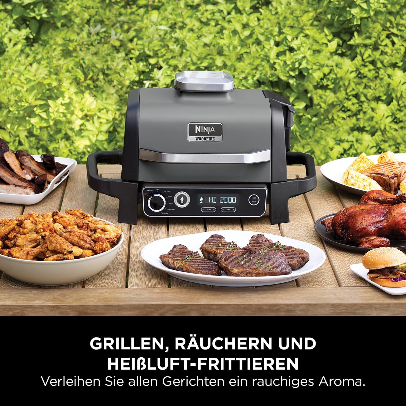 Woodfire  - Elektrischer Outdoor Grill & Smoker, BBQ Grill