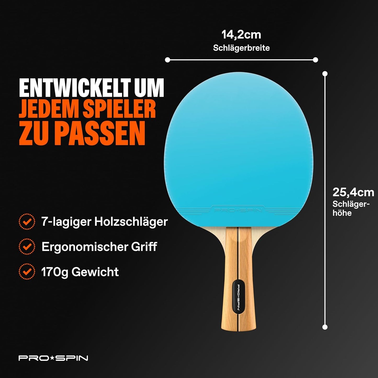 Tischtennisschläger-Set für 4 Spieler, Set für 4 Spieler | Lila/Blau/Mint/Grün
