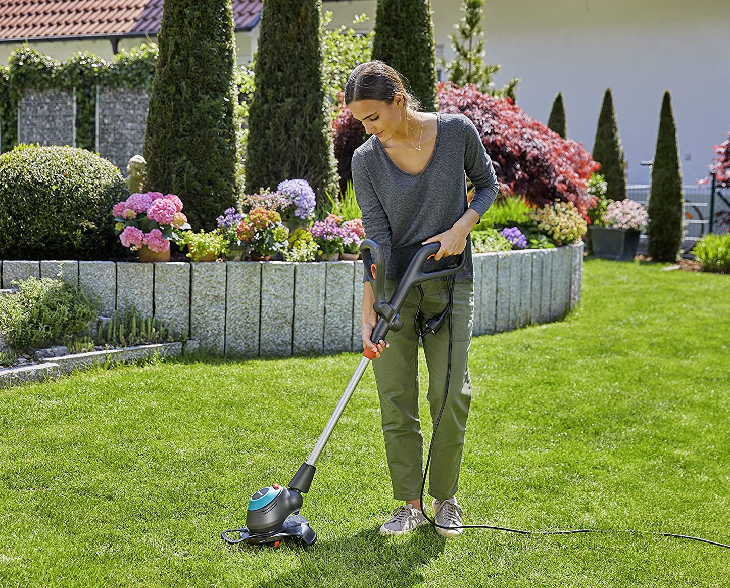 Turbotrimmer EasyCut 450/25, Rasentrimmer, Ø 25cm | 450W Motorleistung Single