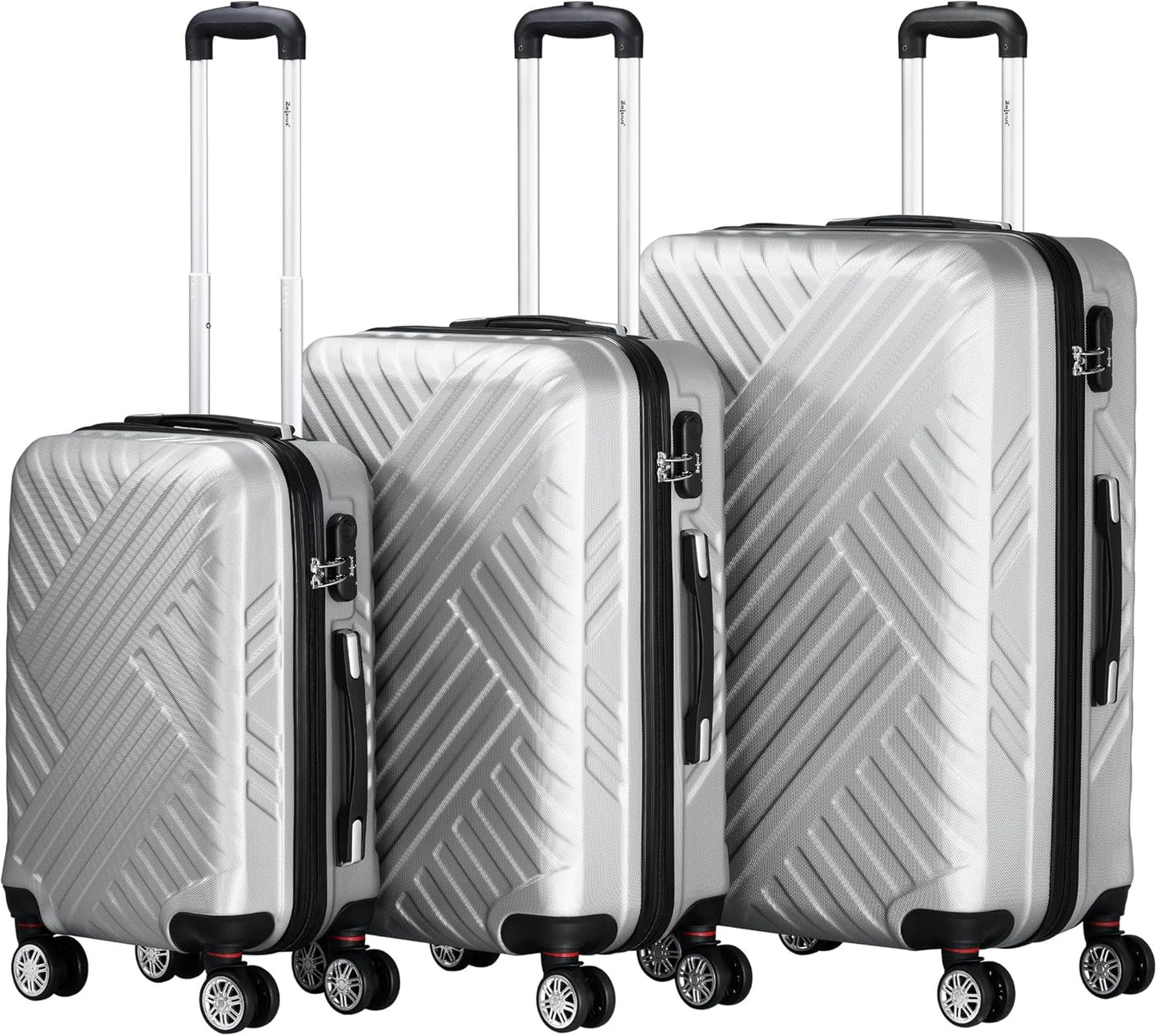 3-teiliges Hartschalenkoffer-Set, Grau