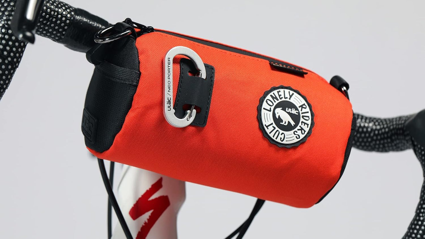 Trinkflaschentasche mit universeller Befestigung, 1.5L Orange - Schwarz