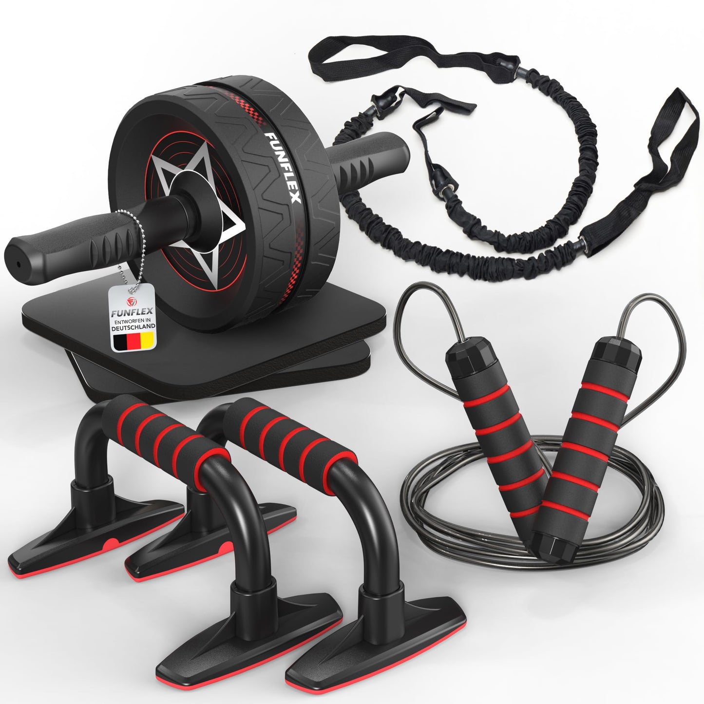 7-in-1 Bauchmuskeltrainer Set, 1 Schwarz 7-in-1