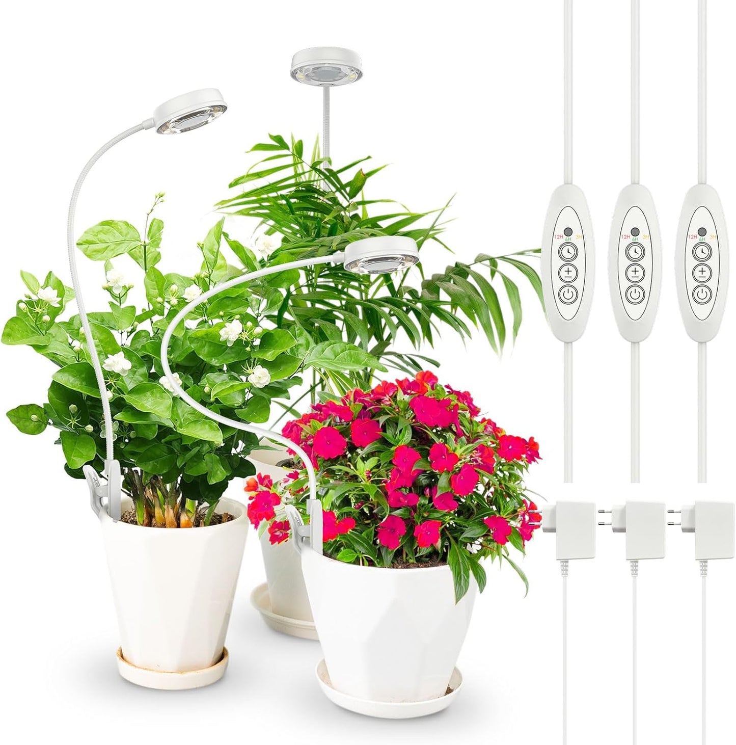 3er-Pack LED-Pflanzenlampe mit Timer und Helligkeitsstufen, 3er-Pack