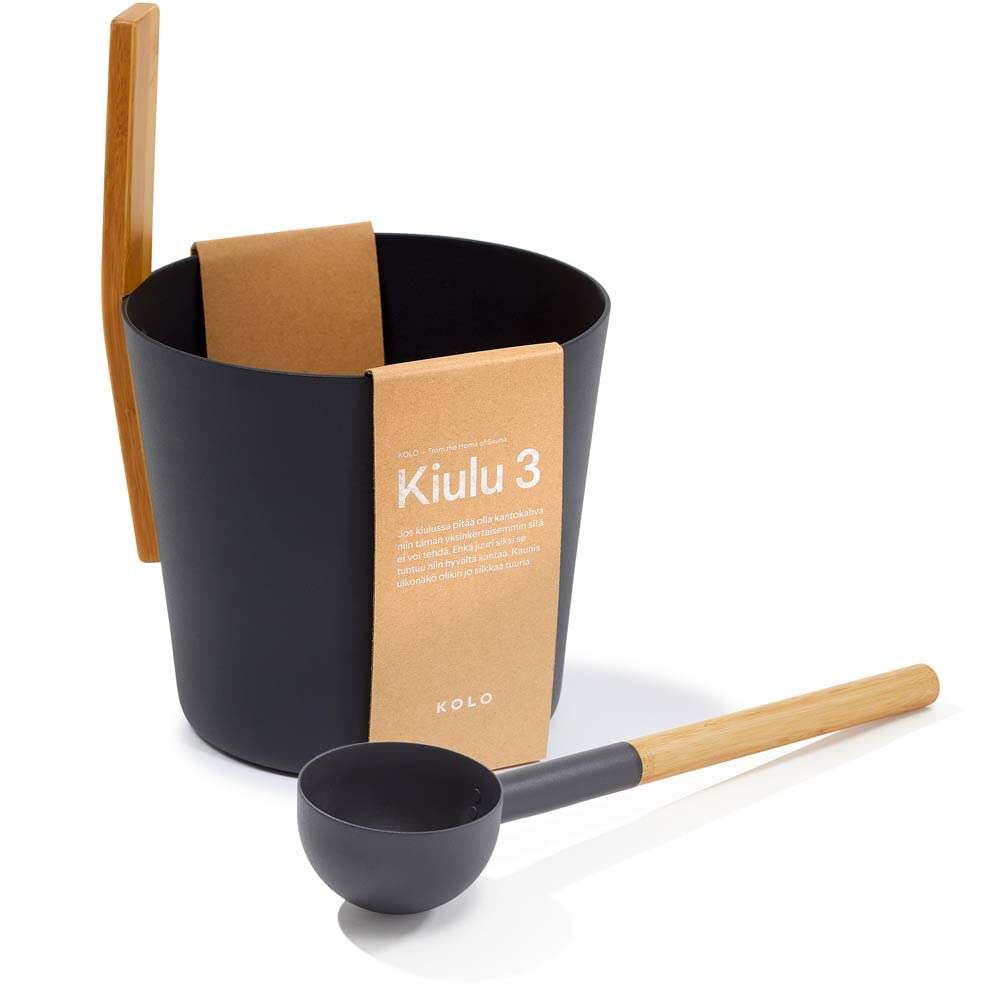 Sauna Kübel 3 mit Kelle, KOLO Saunakübel 3 + Kelle, Schwarz