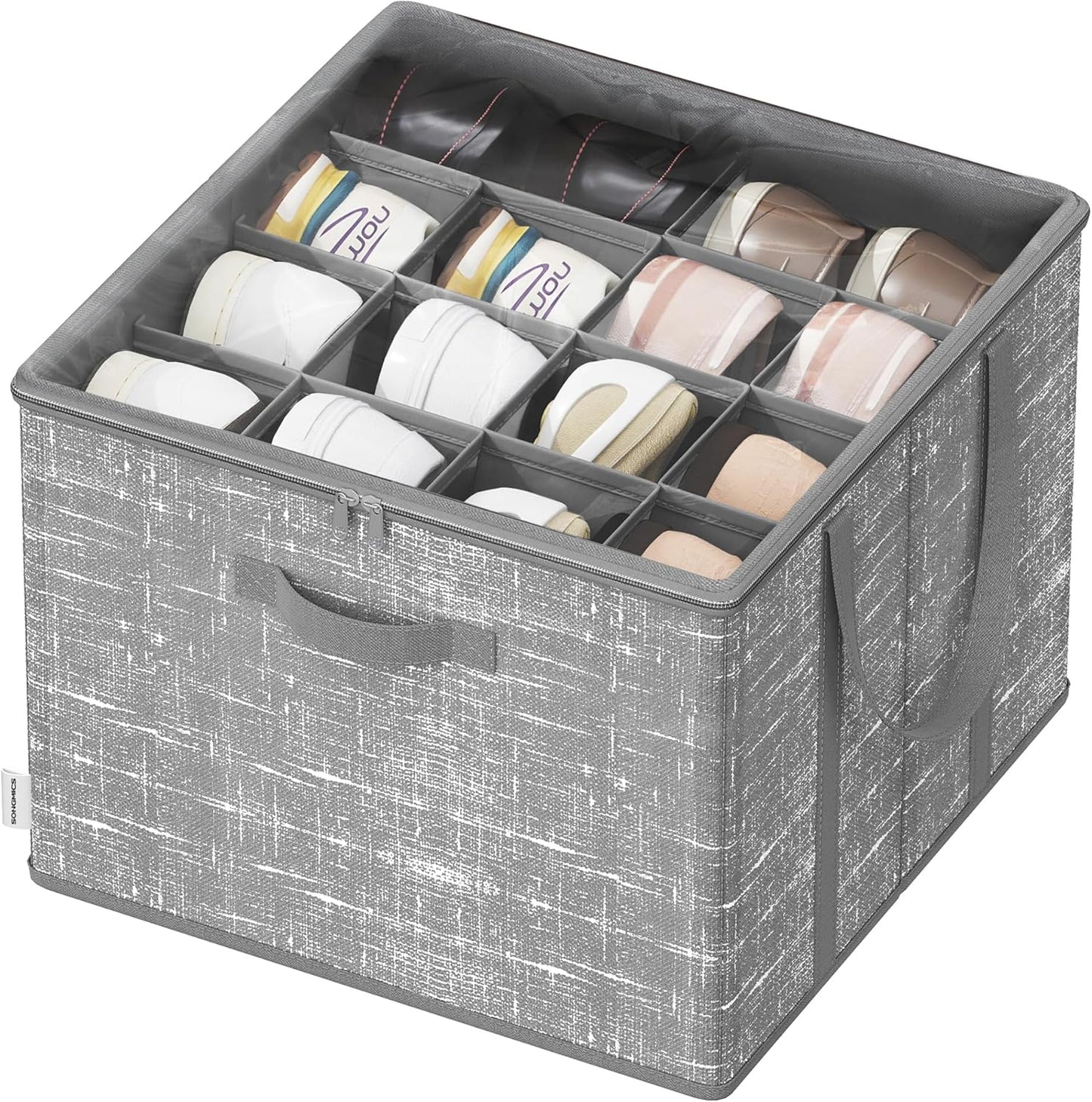 Schuh-Organizer mit Griffen, 1er Set Schilfgrau