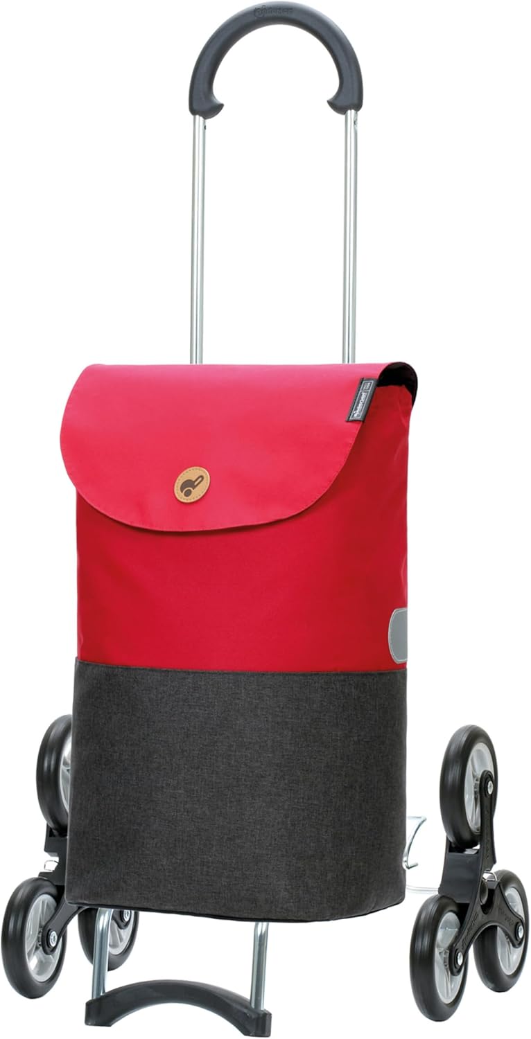 Einkaufstrolley klappbar mit Treppensteiger-Funktion, Rot