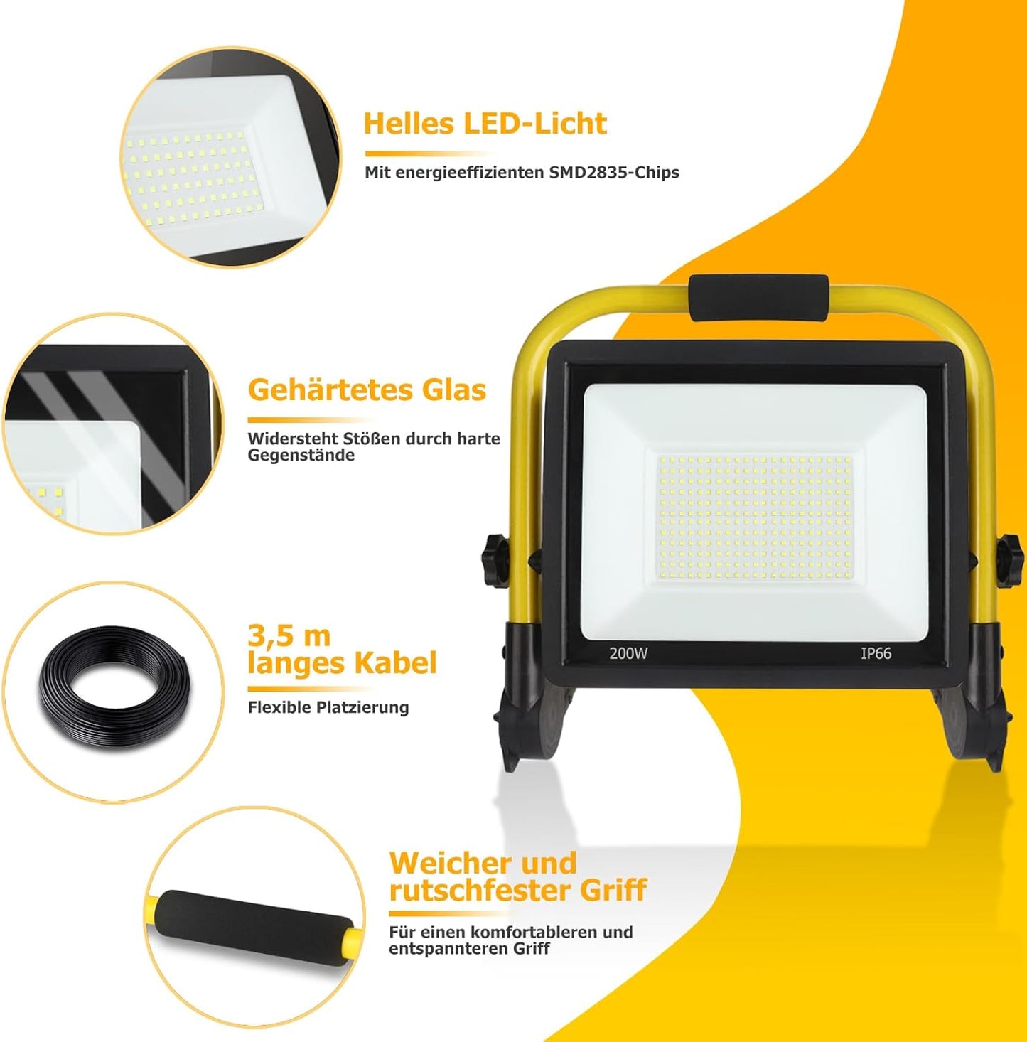 LED-Baustrahler, 200 Watt