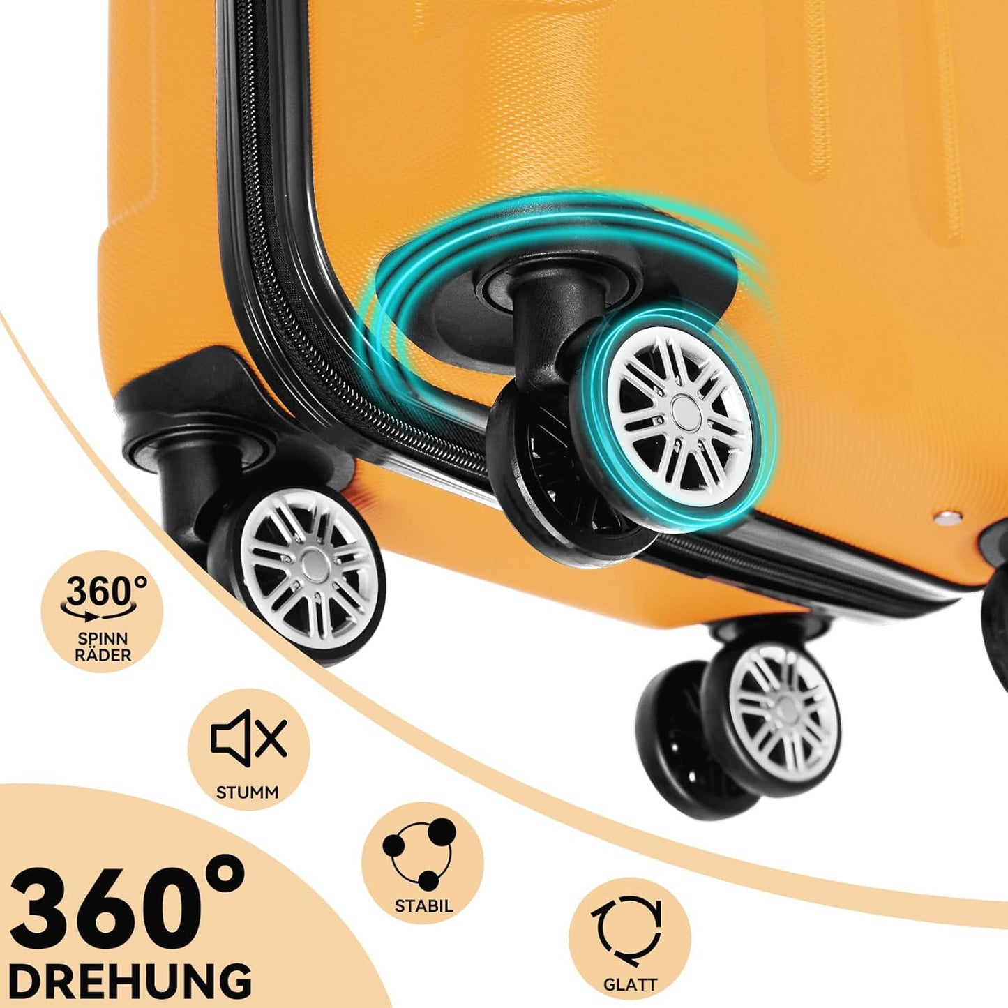 3-teiliges Reisekofferset 2045, Orangen