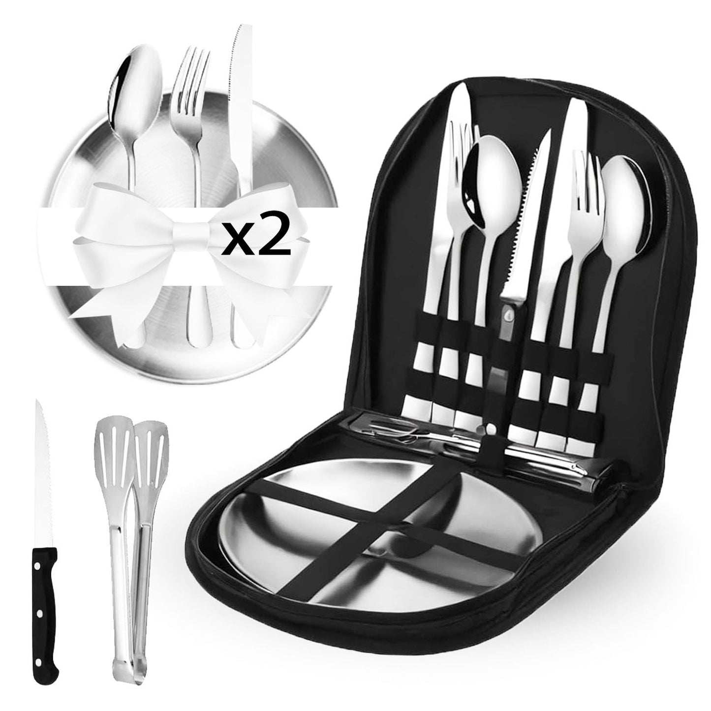 Campinggeschirr- und Besteckset, 2