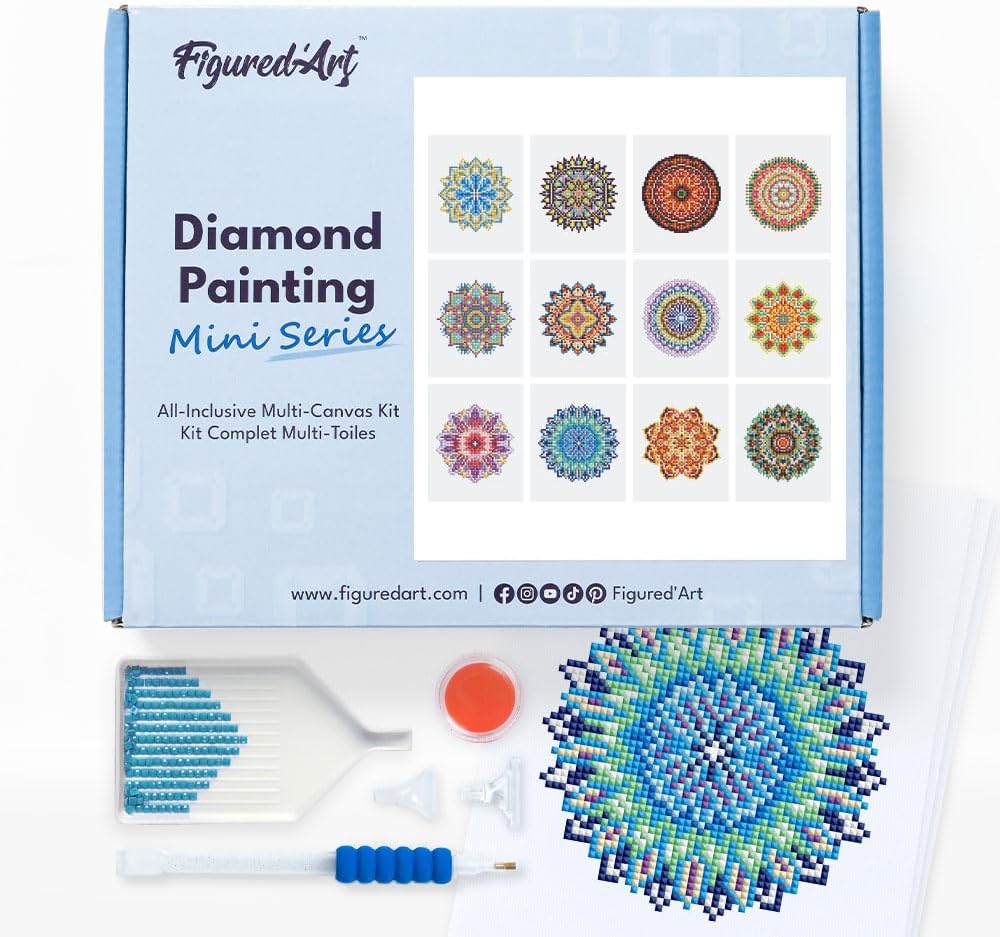 Mini Serie Diamond Painting Set mit 12 Stück, Mandala Kunst PROBLEMYOUMUSTCHECK