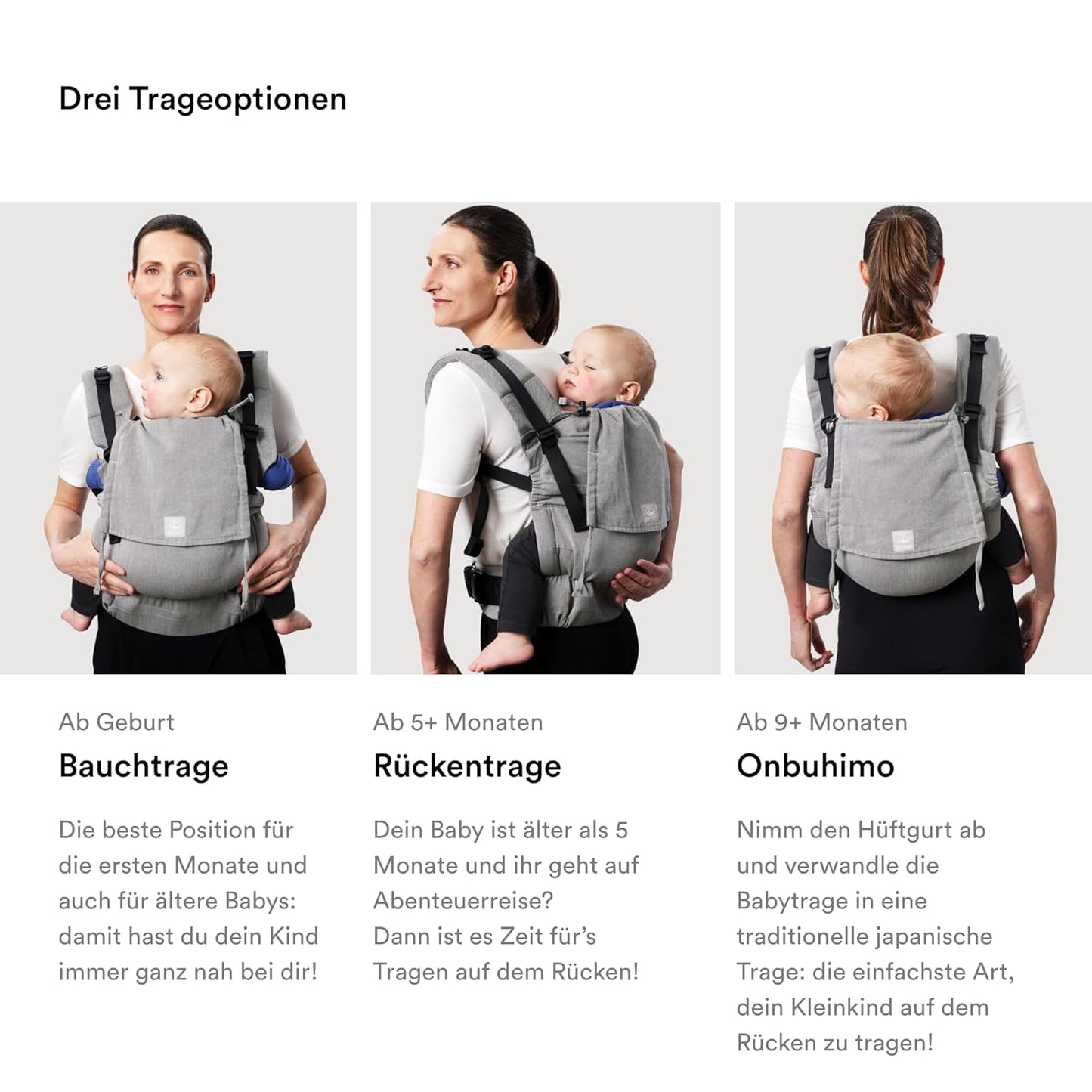 Babytrage Flex - Full Buckle Tragesystem ab 4 kg, Black