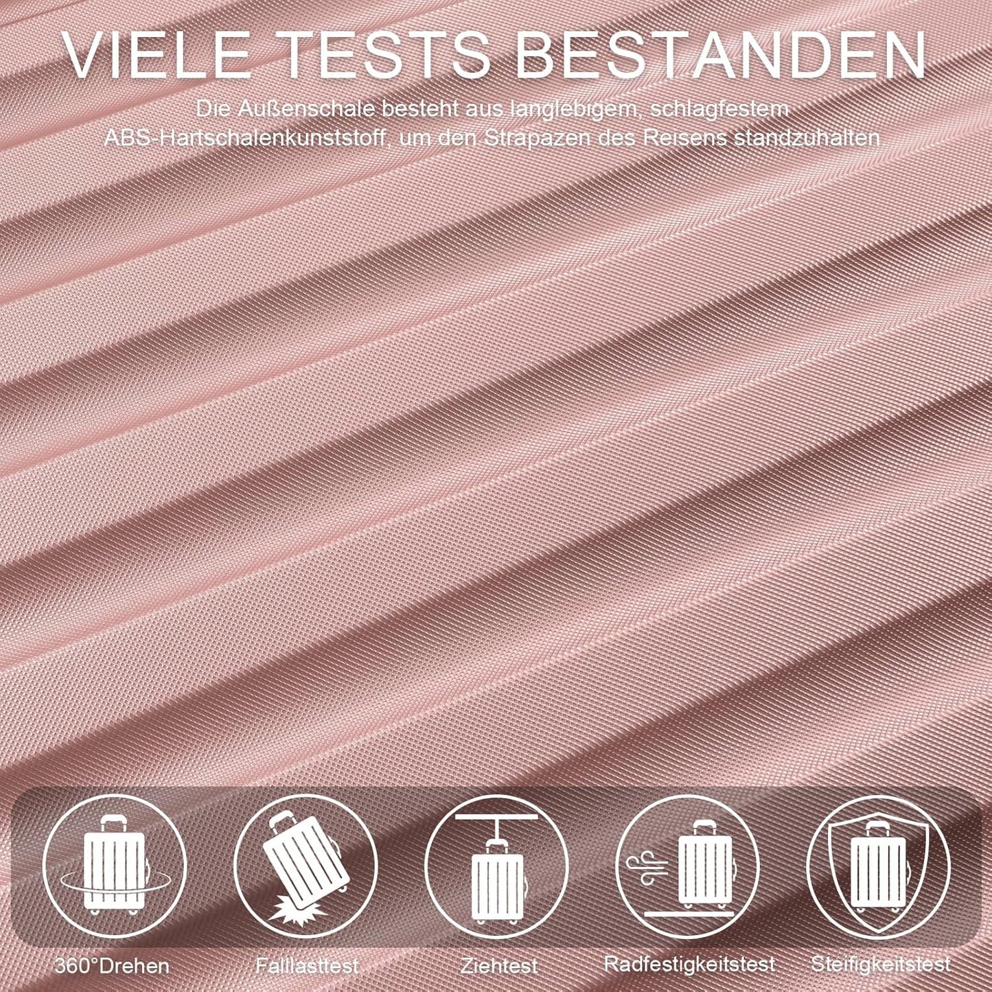 Hartschalenkoffer XL, Rosa Gold XL