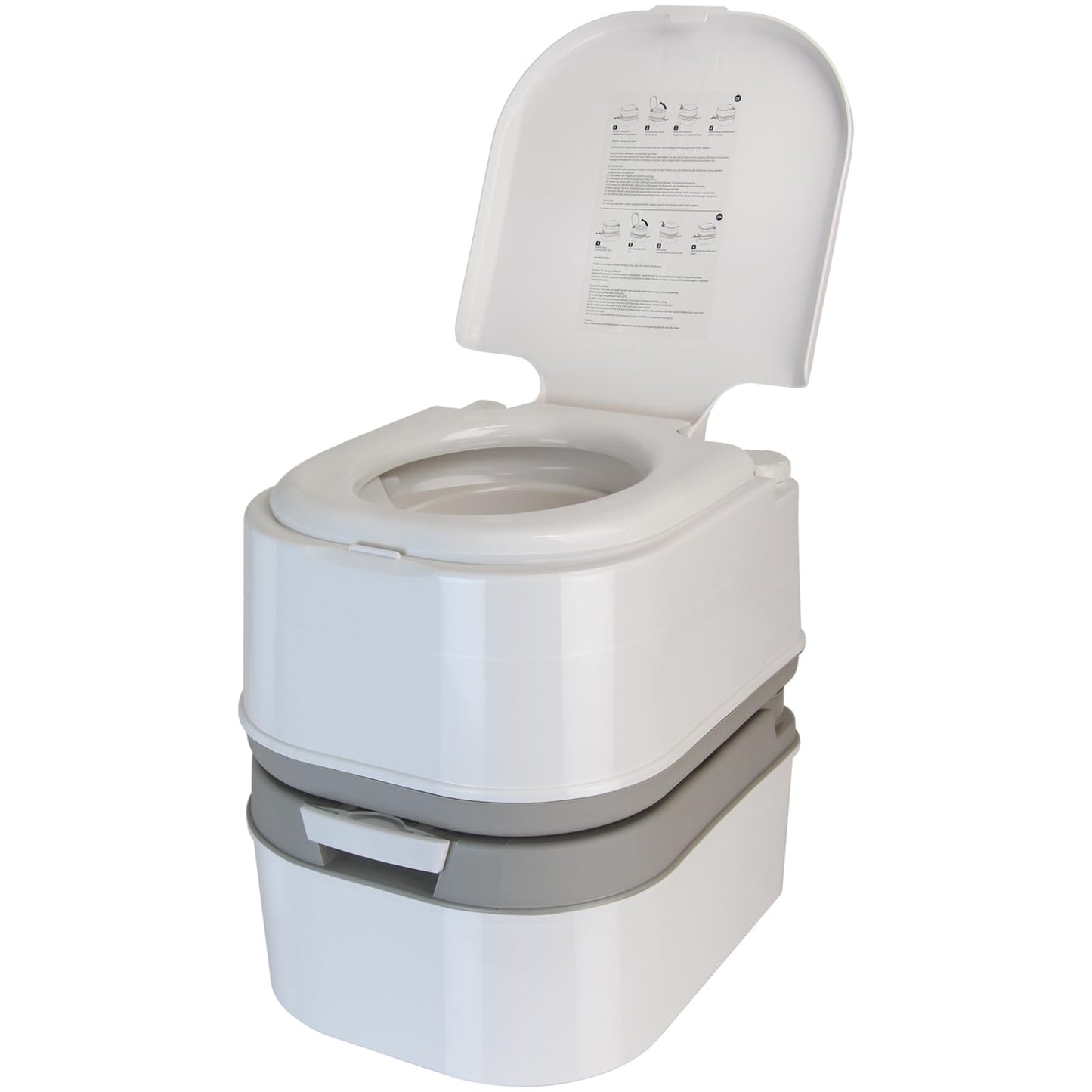 Mobile Campingtoilette mit Kolbenpumpe und Papierfach