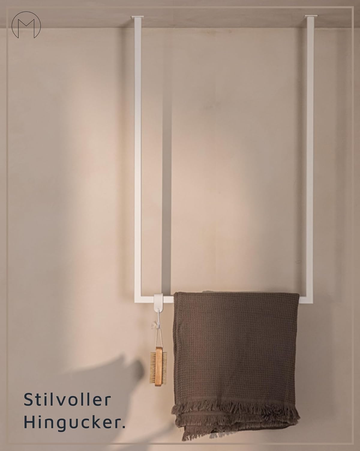 Handtuchhalter zur Deckenmontage, 60x50 cm, Stahlrohr, Schwarz/Eckig 60x50cm