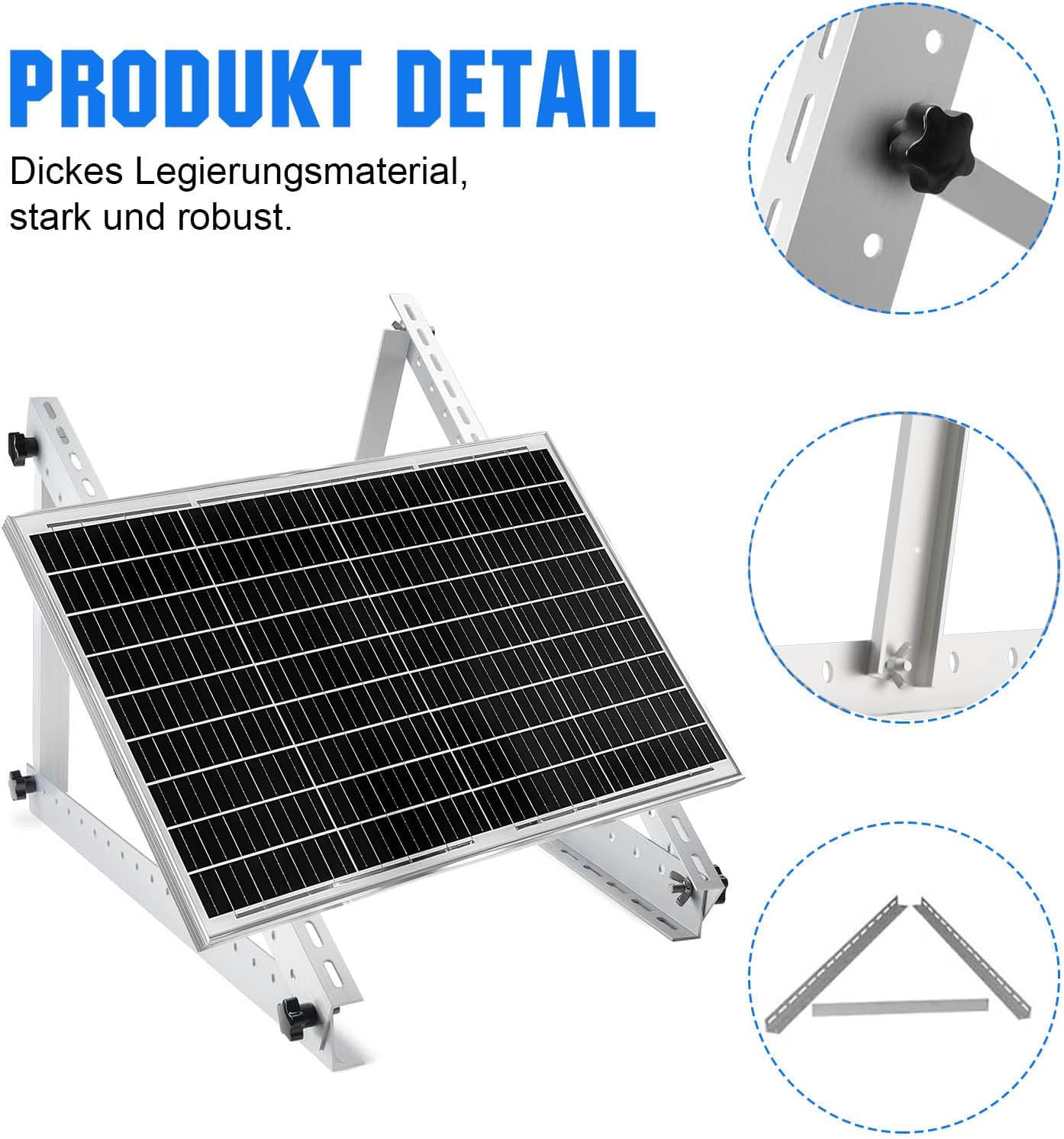 Solarpanel-Halterung für Flachdach, 114cm Normal Solarmodul Halterung