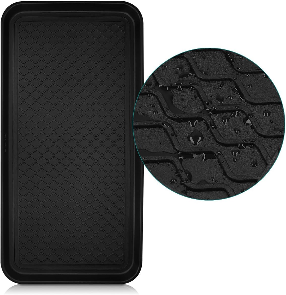 Schuhabtropfmatte, 76x38x3 cm, 76.2 x 38.1 x 3 cm Schwarz