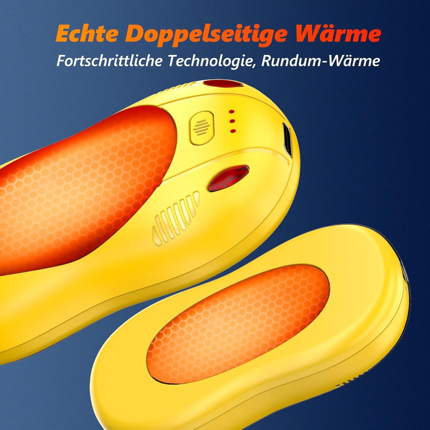 Elektrische Handwärmer im 2er-Set, wiederverwendbar, C-Gelb+schwarz