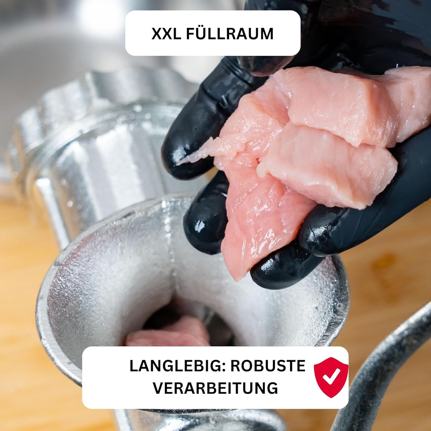 Fleischwolf-Set, Fleischwolf + Gebäckvorsatz Grösse 8