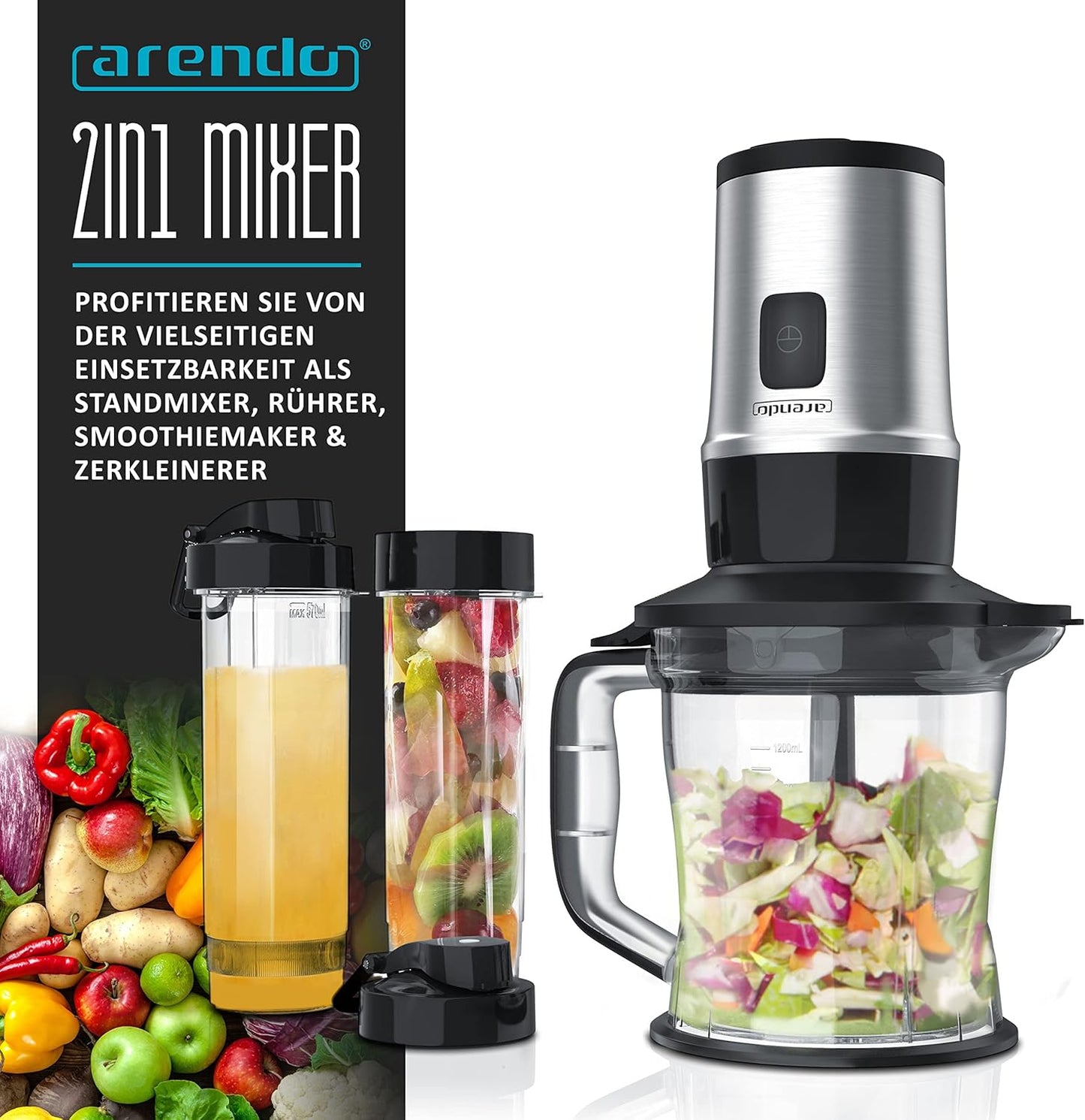 2in1 Standmixer mit Smoothie-Behältern