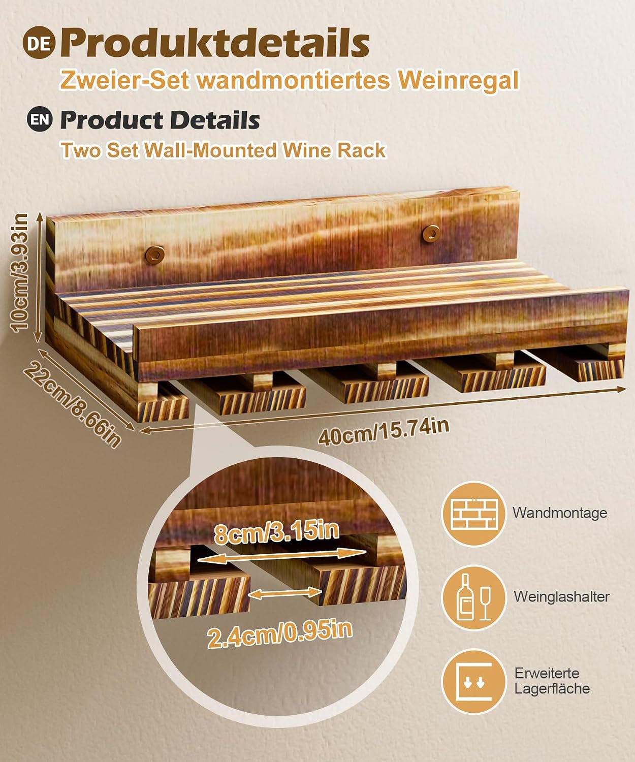 2-teiliges Weinregal-Set