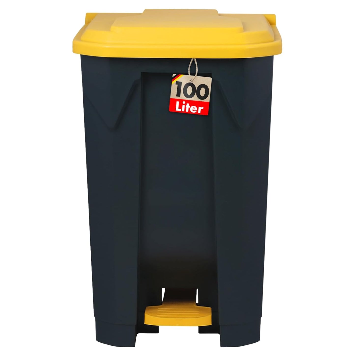 Tretmülleimer mit Step-On-Mechanismus 100L, 100 Liter Gelb