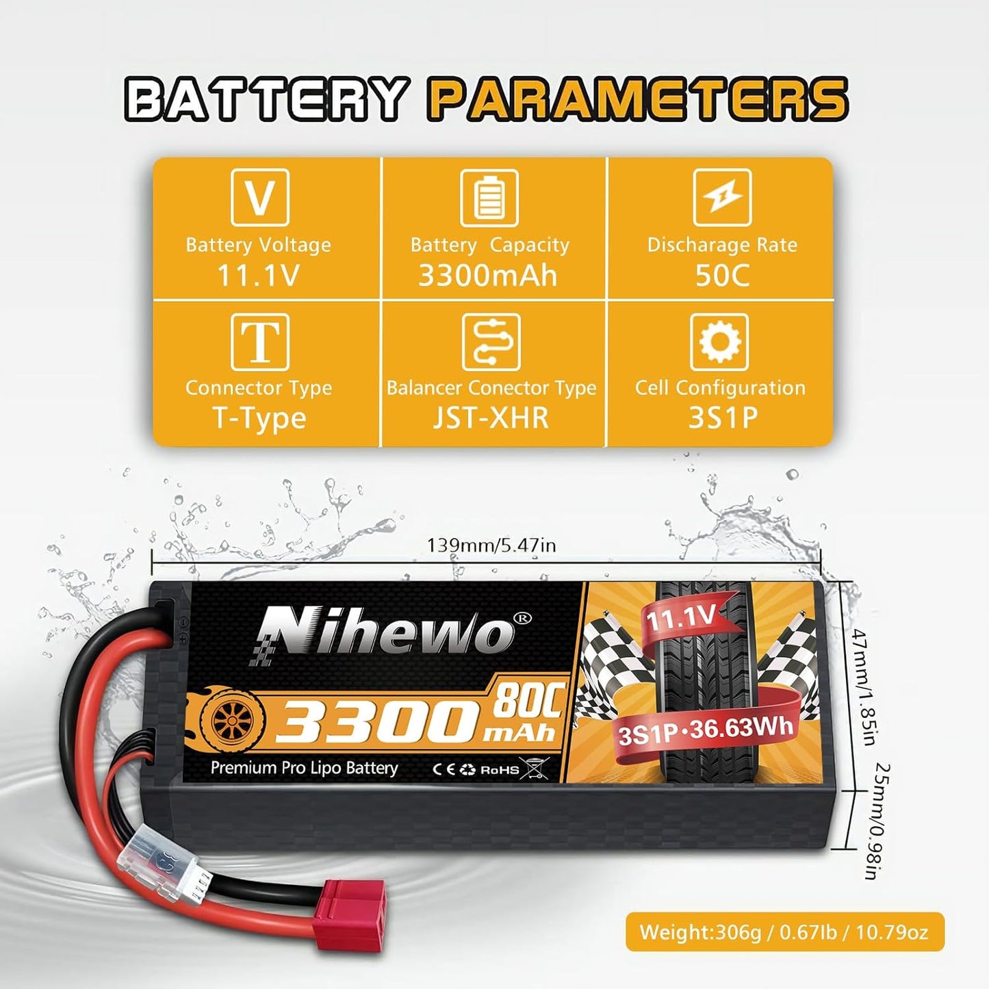 3S LiPo Akku-Set für RC Modelle, 2x 11.1v 3300mah