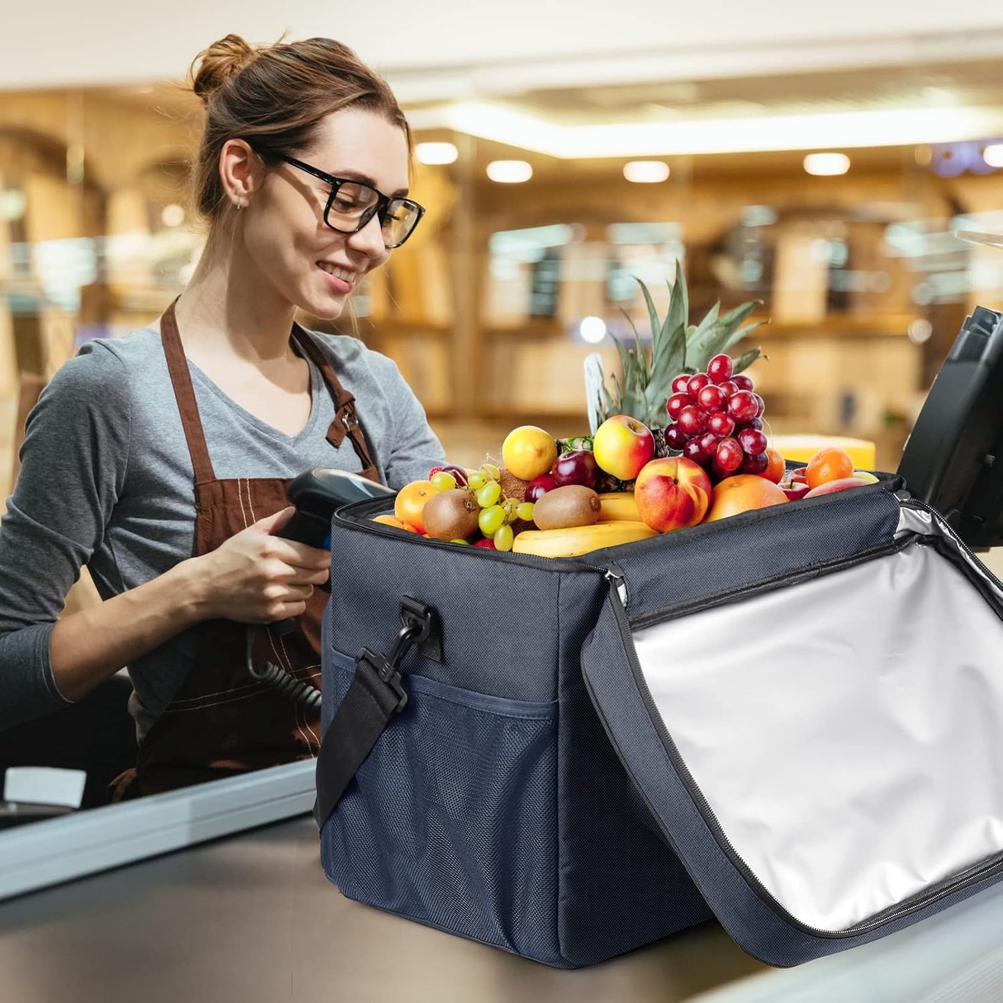 Faltbare Picknick-Kühltasche, Blau, 20L