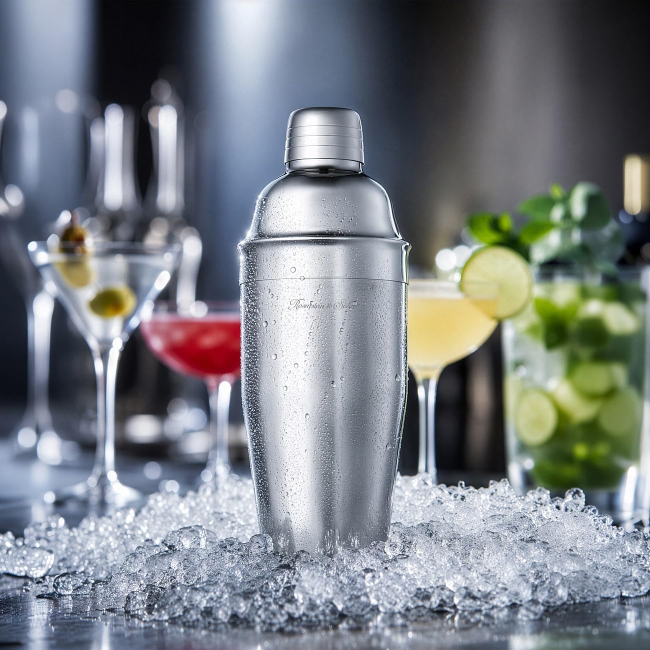 13-teiliges Cocktail-Shaker-Set mit Rezepten und Ständer
