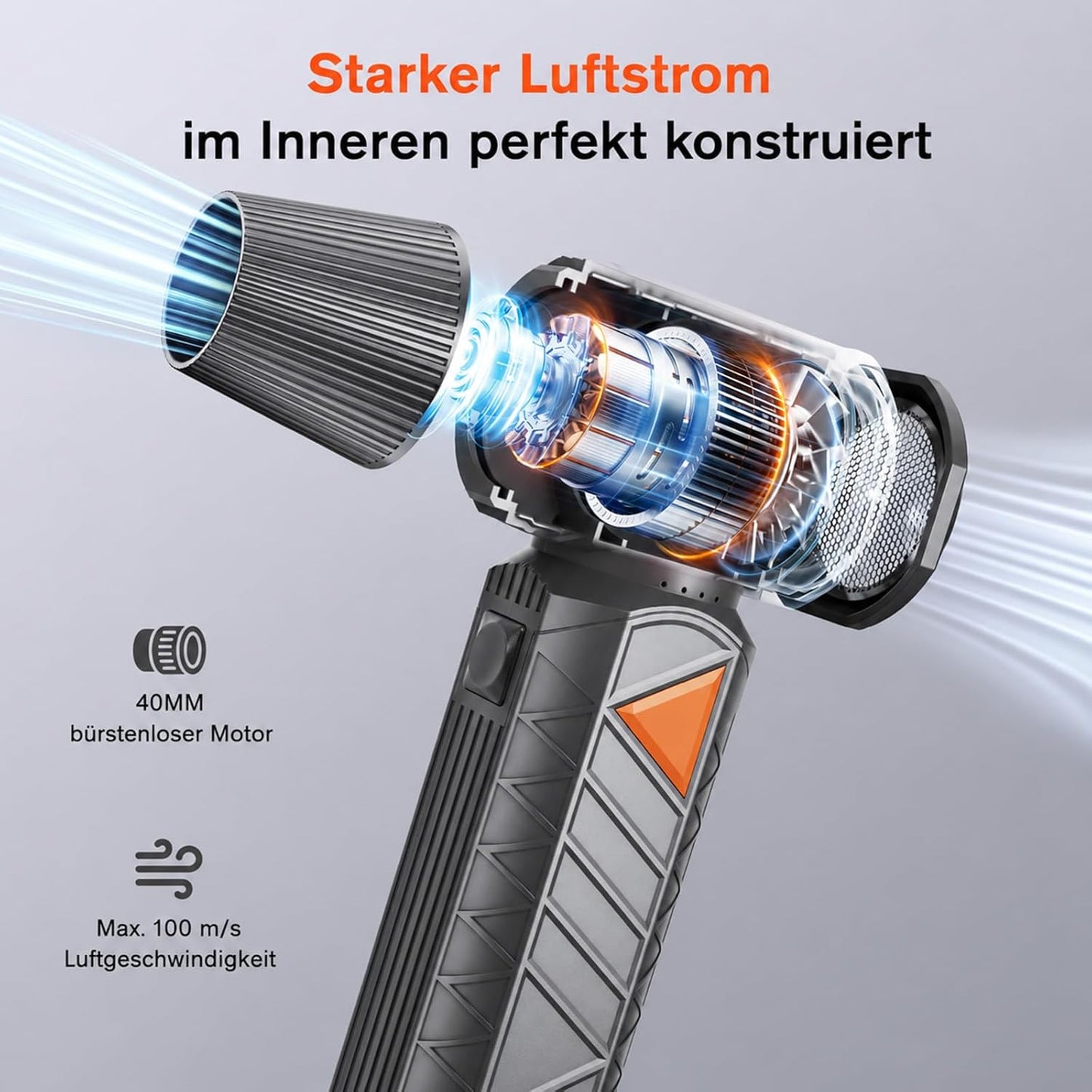 Elektrisches Staubgebläse W02 Pro, Schwarz