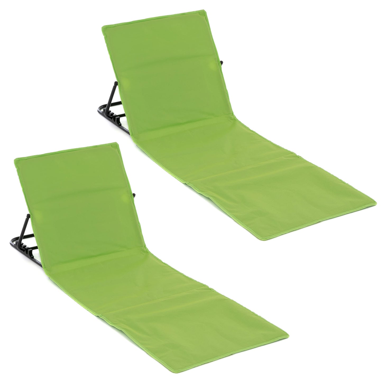 2-teiliges Strandmatten-Set mit verstellbarer Rückenlehne und Tasche, Grün