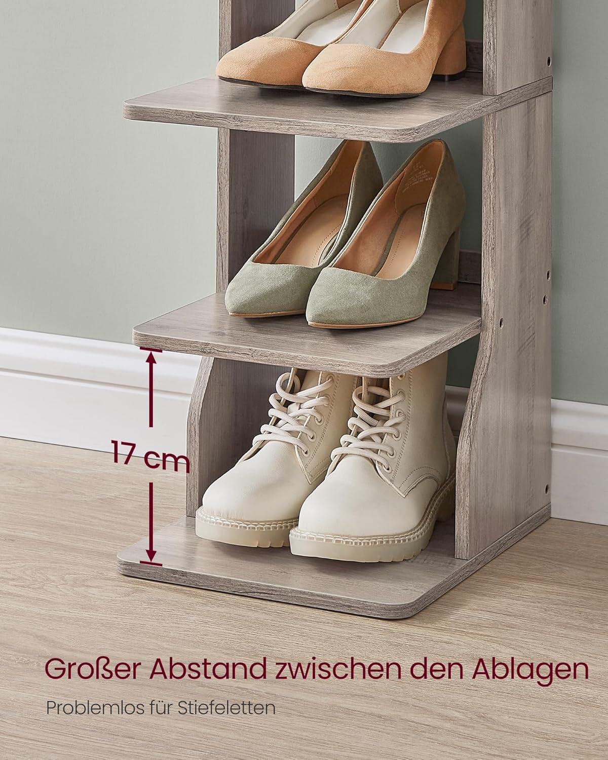 Schuhregal mit 7 Ebenen, 7 Levels Greige Meliert