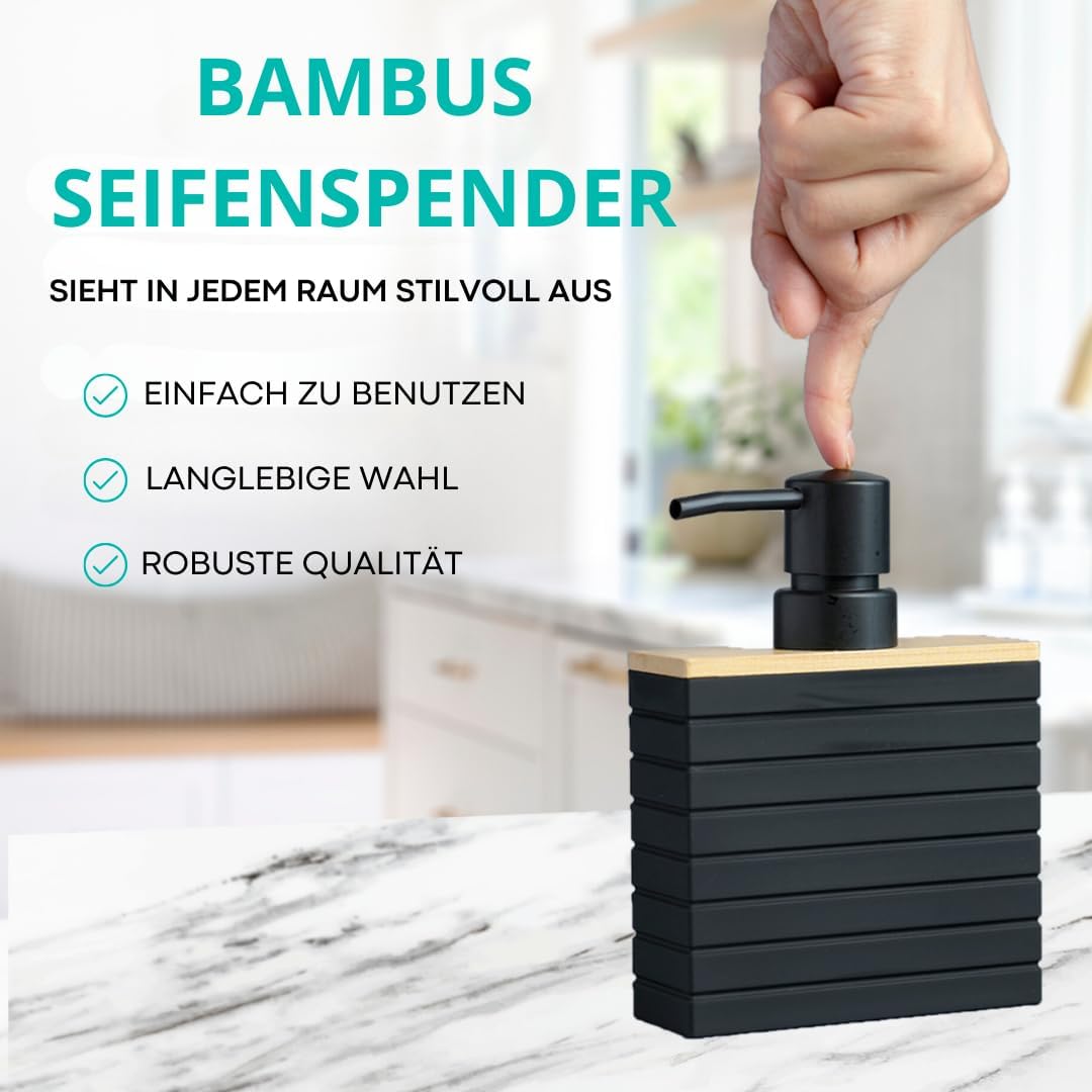 2er-Set Seifenspender, Schwarz Stylish Rural