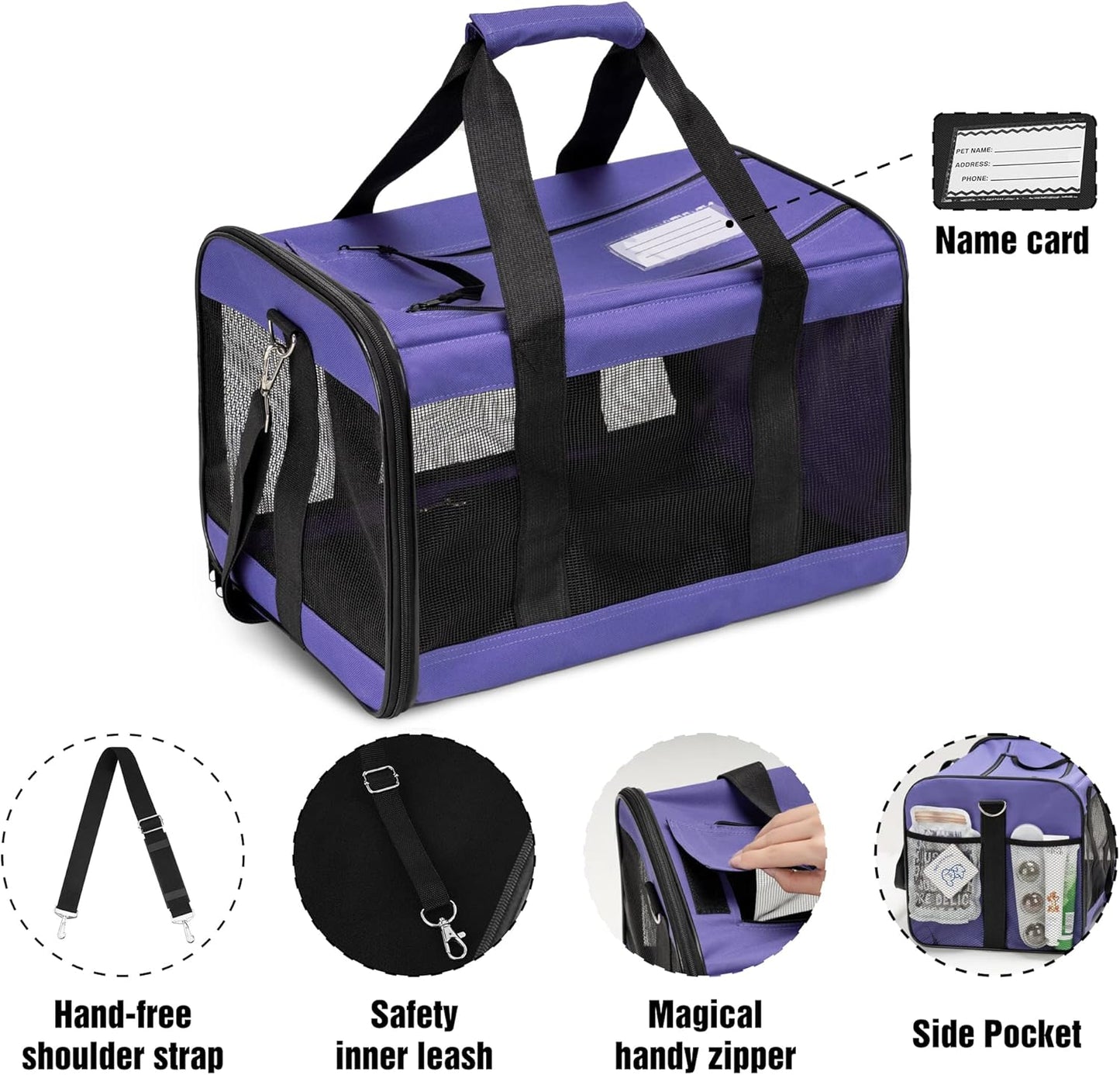 Faltbare Hundetransportbox, Gross Violett