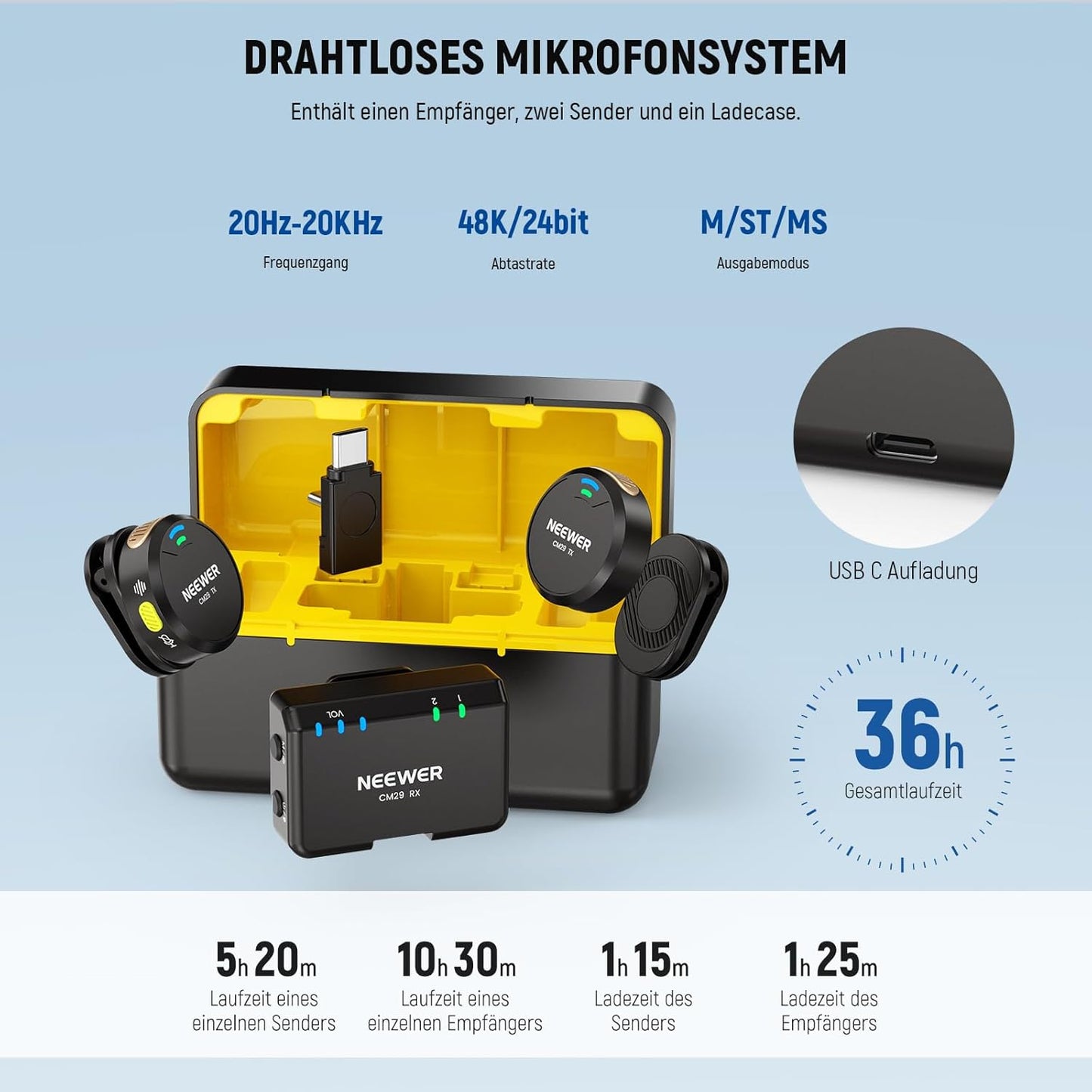 CM29 Mini Drahtloses Mikrofon mit Rauschunterdrückung, CM29