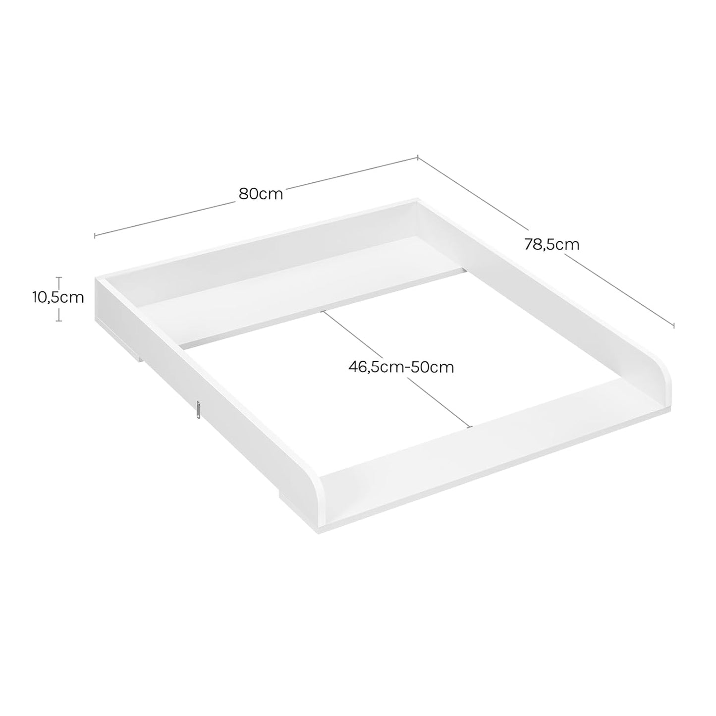 Wickelaufsatz für Wickelkommode mit Sicherheitsgurt, 80x10x80