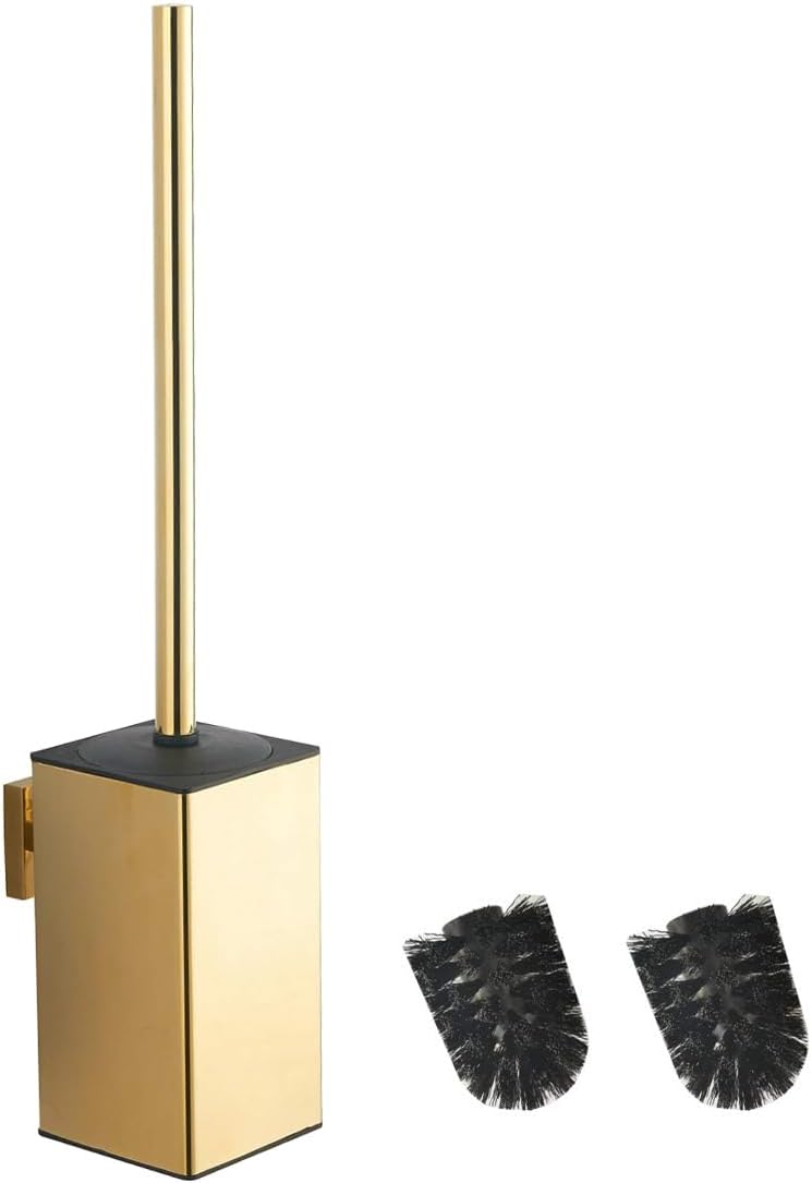 Toilettenbürste mit Wandhalterung, Gold