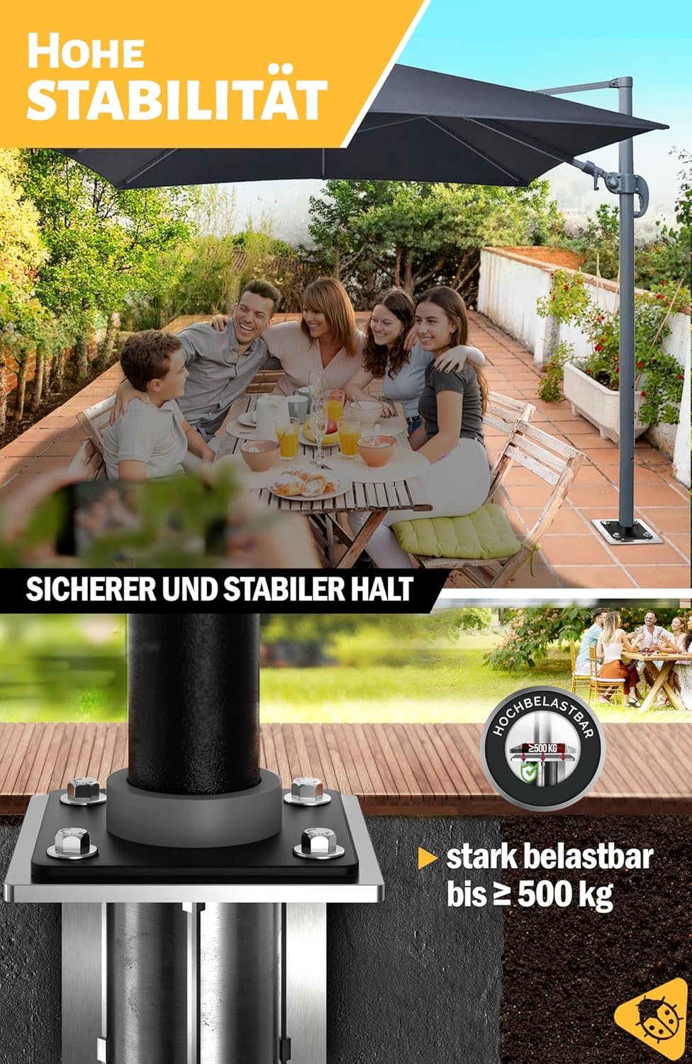 Bodenhülse für Sonnenschirm, Silber Matt