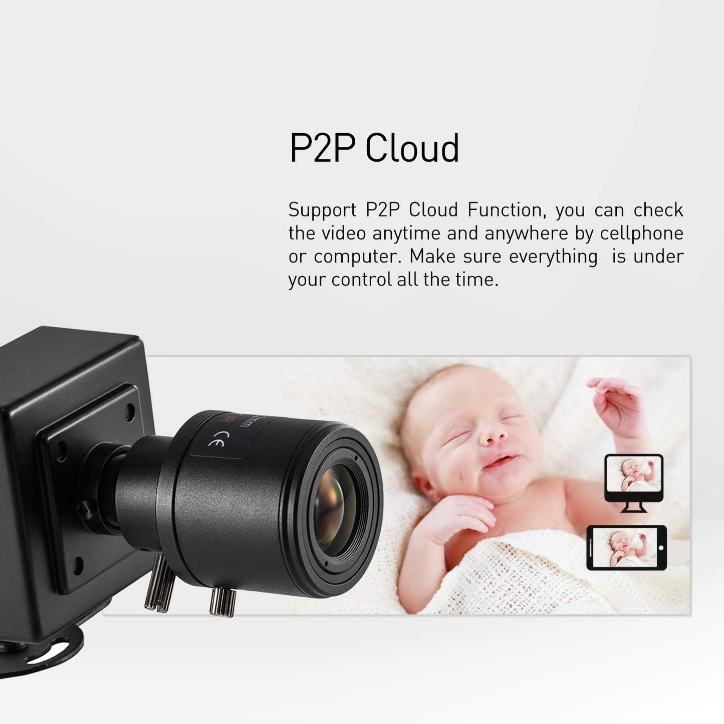 Zoom Mini POE IP Kamera, 6-22mm Zoom Lens (POE 48V)