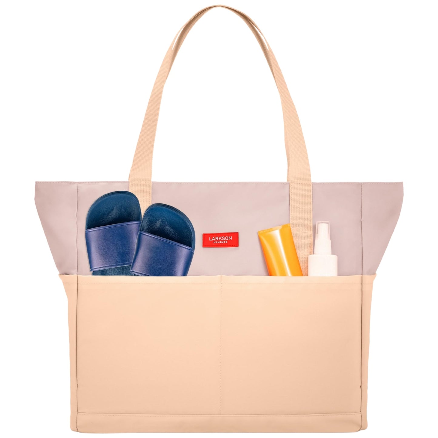 Strandtasche mit Reissverschluss für Damen & Herren, Peach - Rose