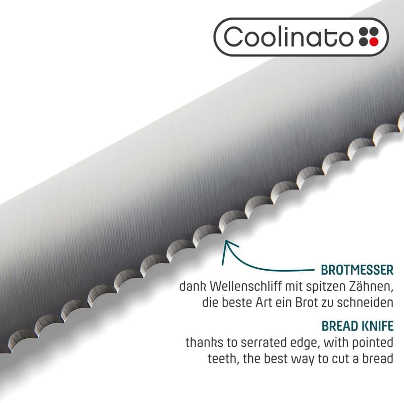 Profi Brotmesser mit Wellenschliff und Klingenschutz, Brotmesser 1er