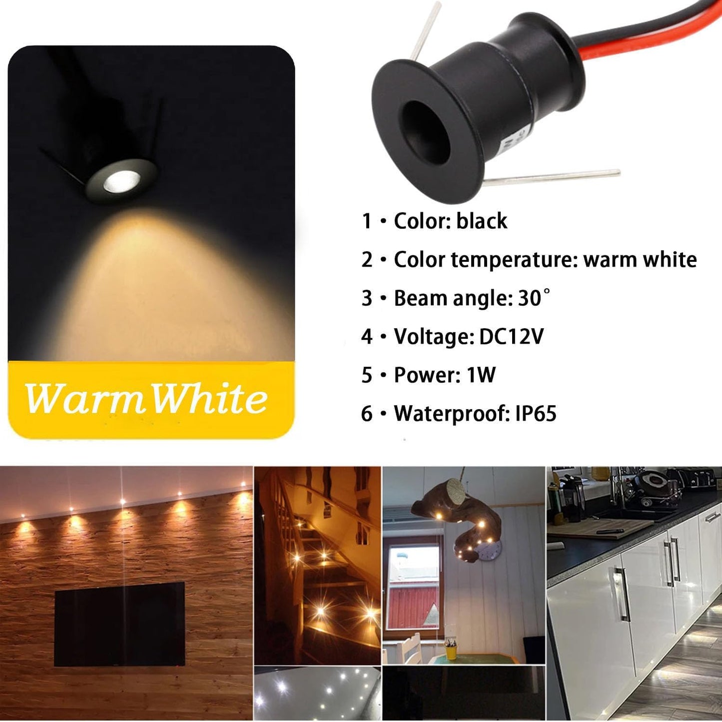 Mini LED-Deckeneinbauleuchte, Warmweiss 30°
