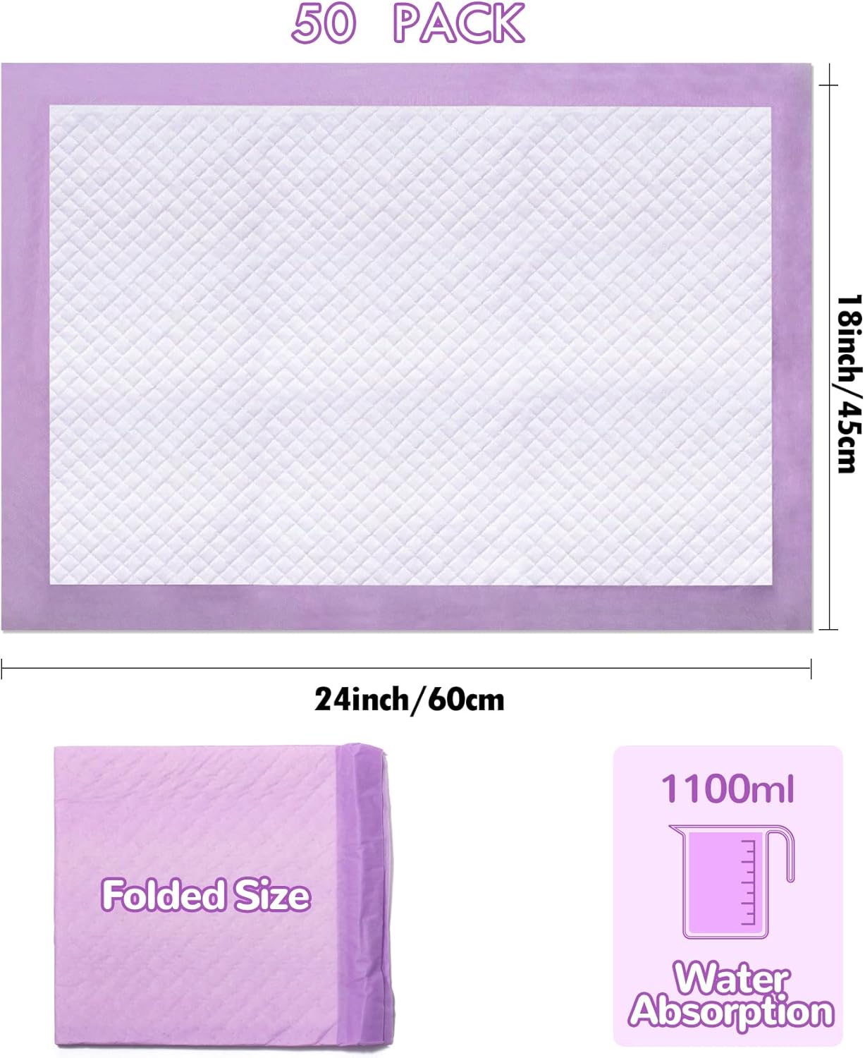 Einweg-Wickelunterlagen, 50 Stück, 18x24 Inch (Pack of 50) 1