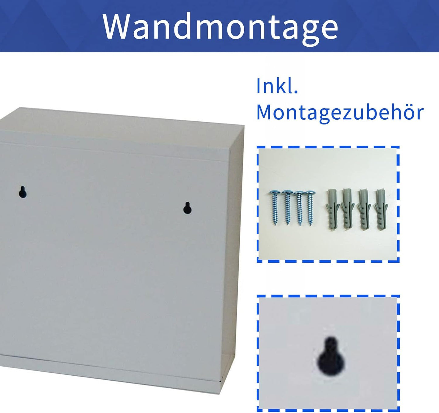Abschliessbarer Erste-Hilfe-Schrank, White,2 Fächer